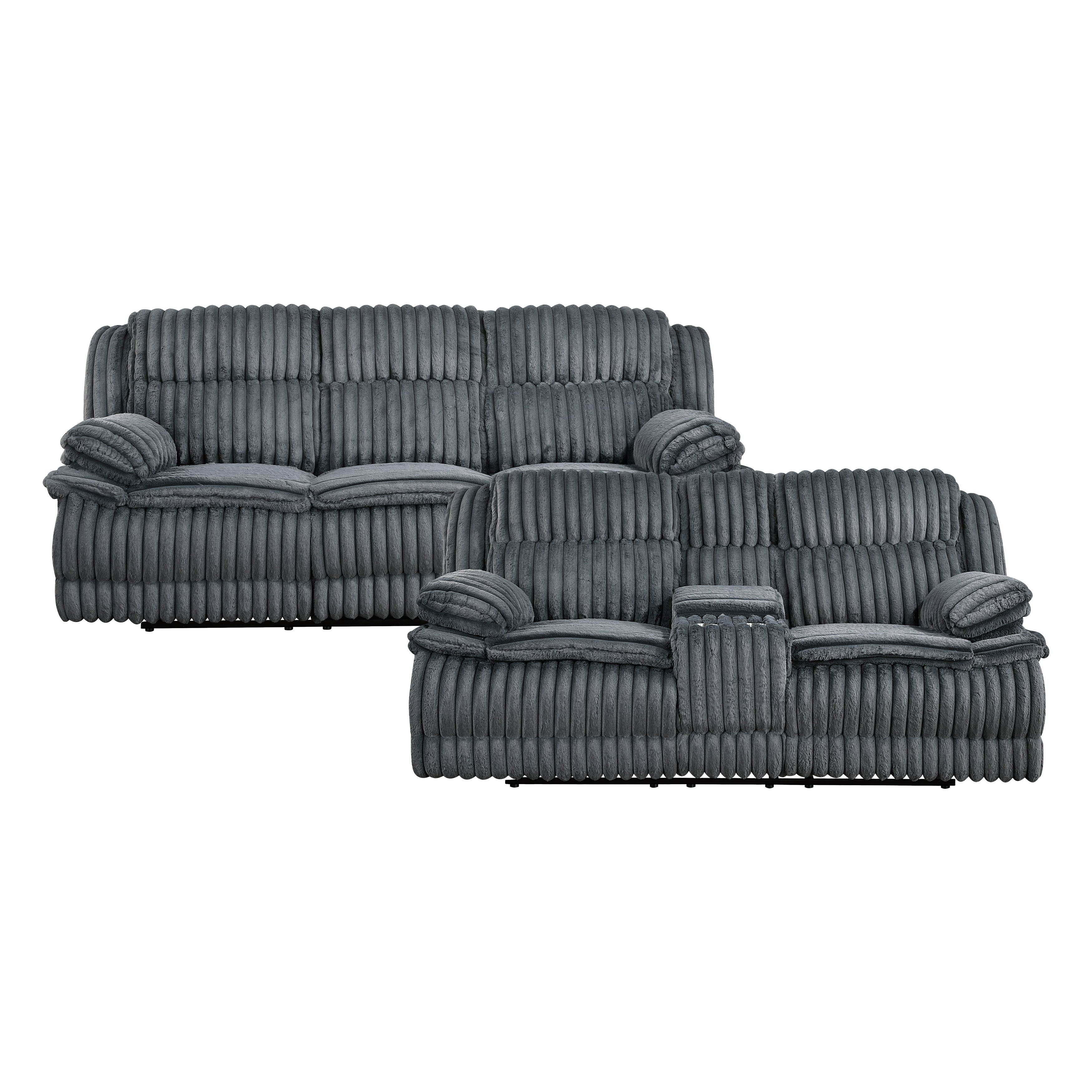 9577DG*2 2pc Set: Sofa, Love - 9577DG*2