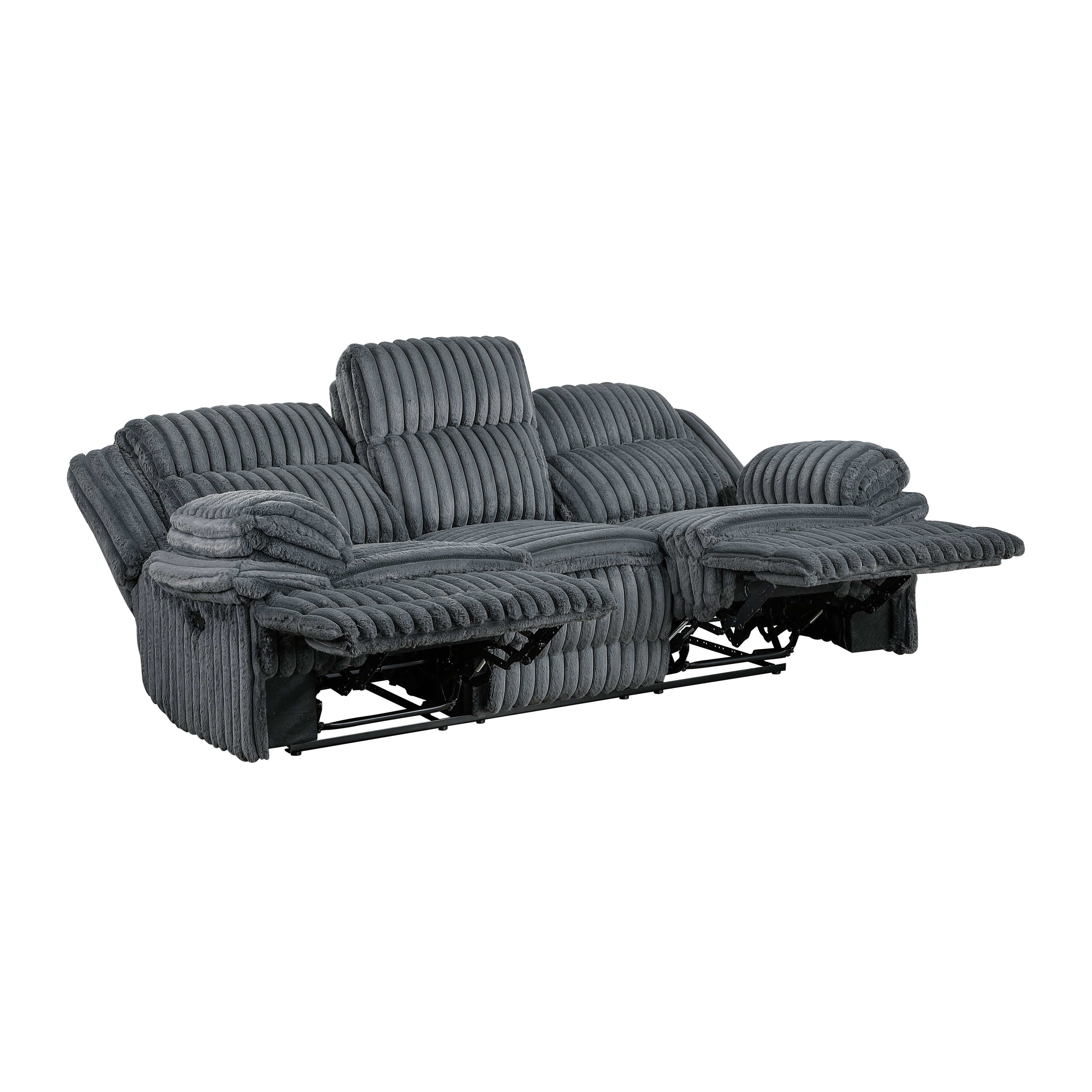 Goodland Dark Gray Double Reclining Living Room Set from Homelegance - Luna Furniture