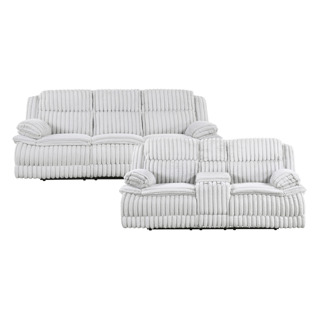9577GY*2 2pc Set: Sofa, Love - 9577GY*2