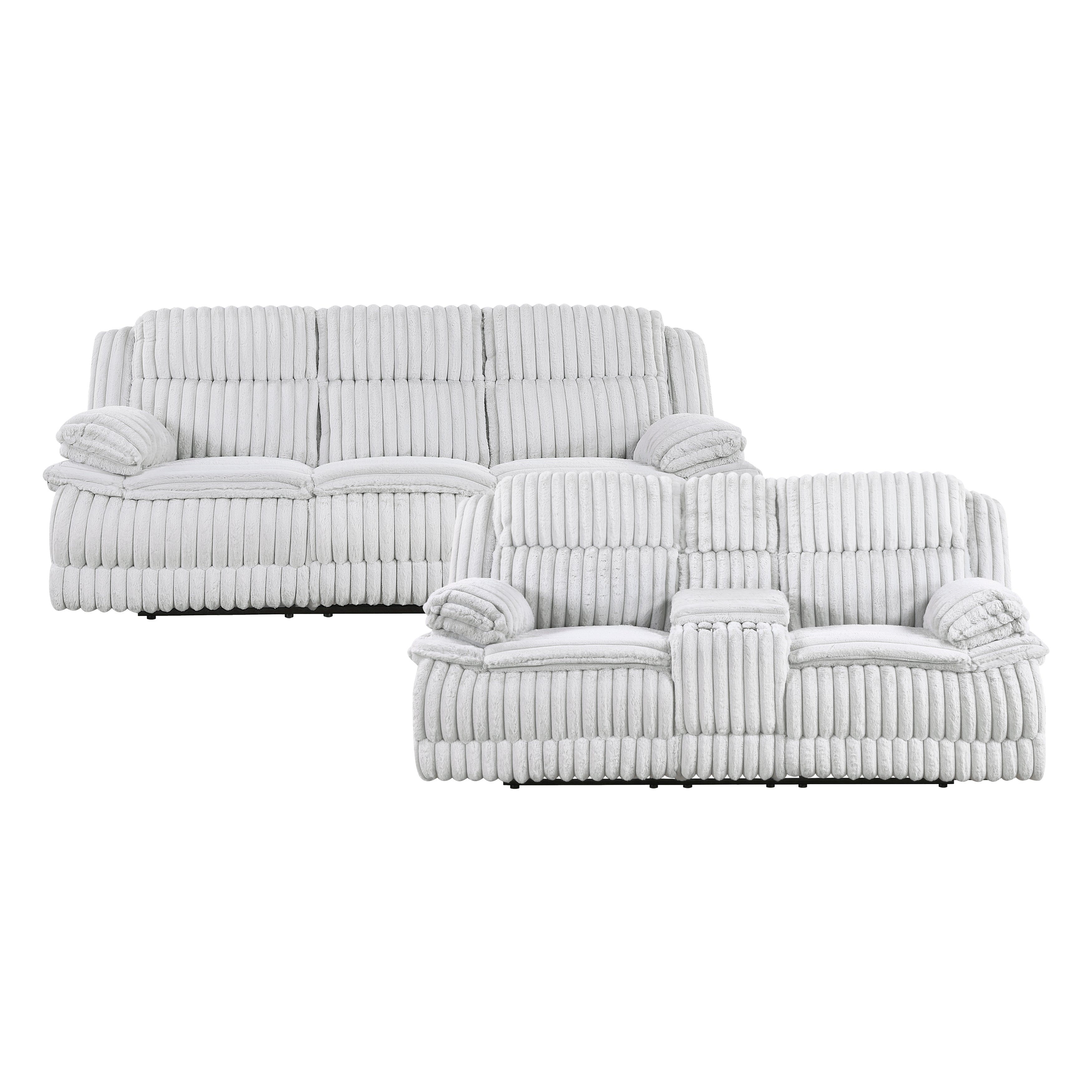 9577GY*2 2pc Set: Sofa, Love - 9577GY*2