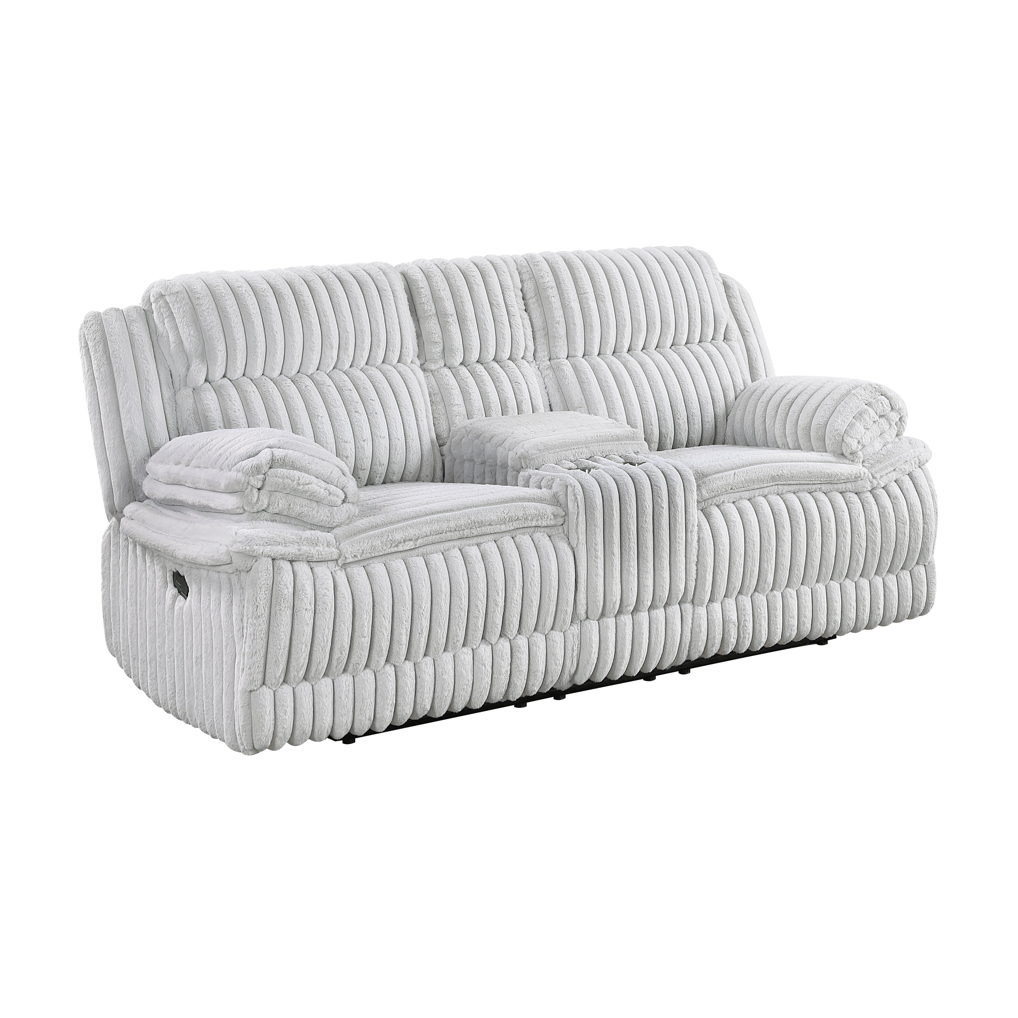 9577GY-2 Double Reclining Love Seat with Center Console - 9577GY-2