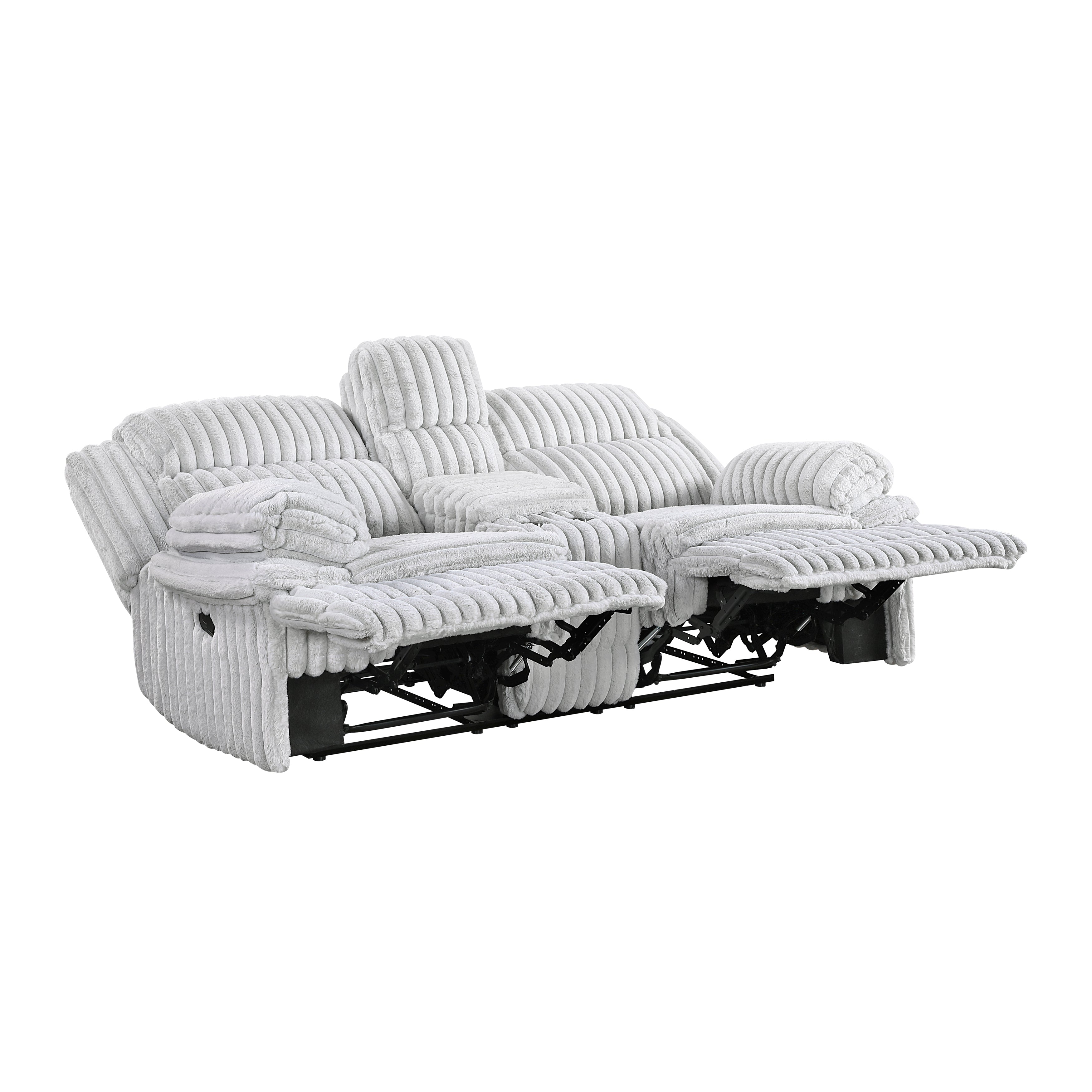 9577GY-2 Double Reclining Love Seat with Center Console - 9577GY-2