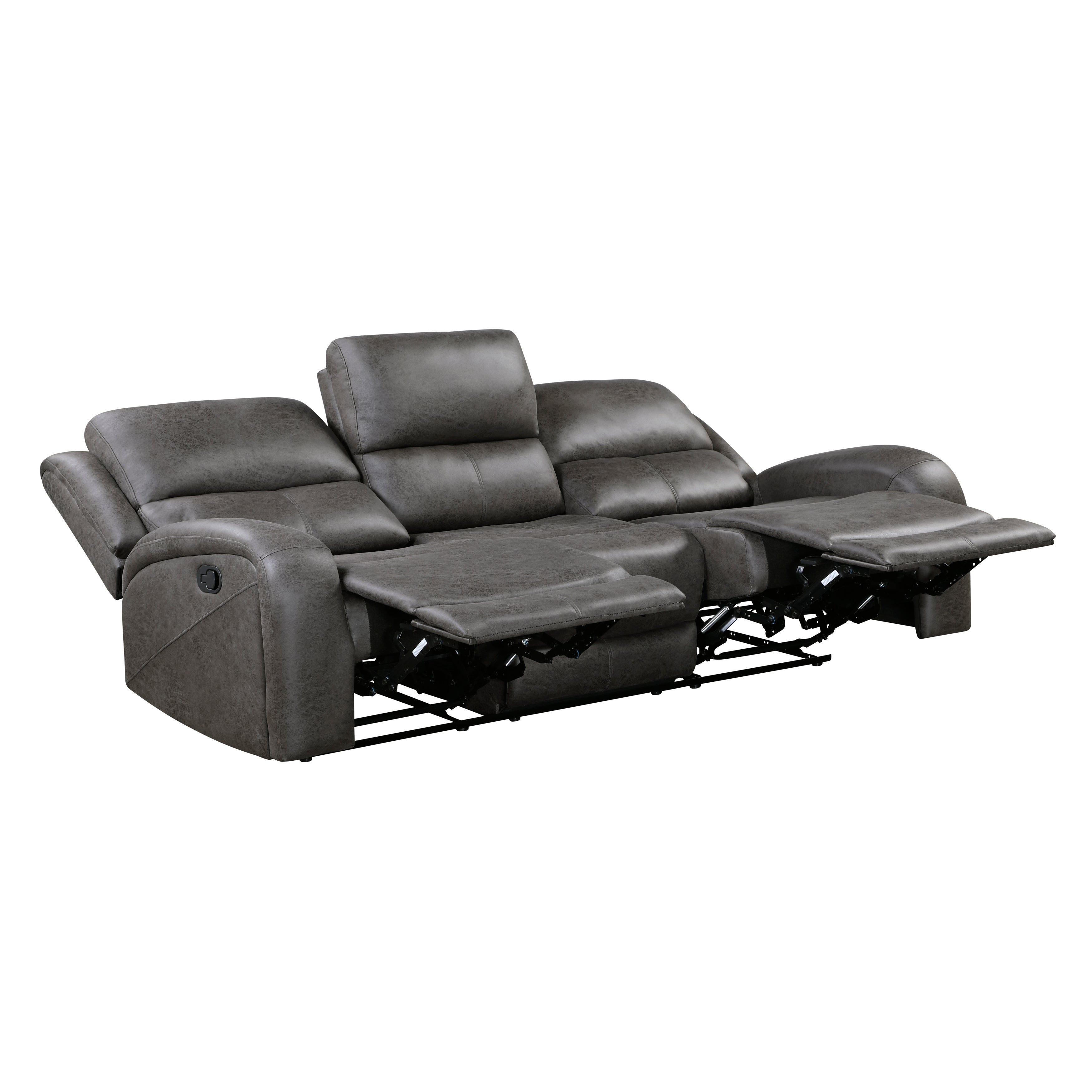 Pagosa Gray Double Reclining Living Room Set from Homelegance - Luna Furniture