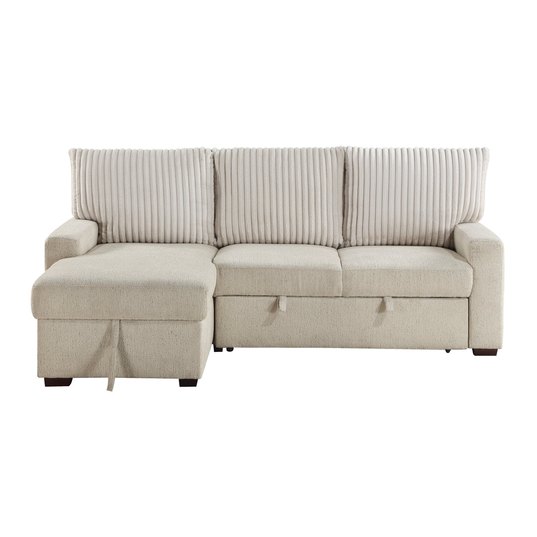 9605BE*2LCRL (2)2-Piece Sectional with Left Chaise and Drop-Down Cup holders, Pull-out Bed and Hidden Storage - 9605BE*2LCRL
