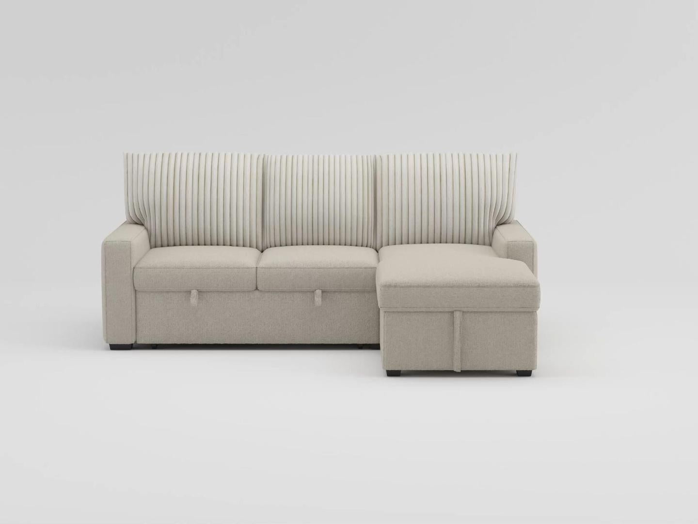 9605BE*2LLRC (2)2-Piece Sectional with Right Chaise and Drop-Down Cup holders, Pull-out Bed and Hidden Storage - 9605BE*2LLRC