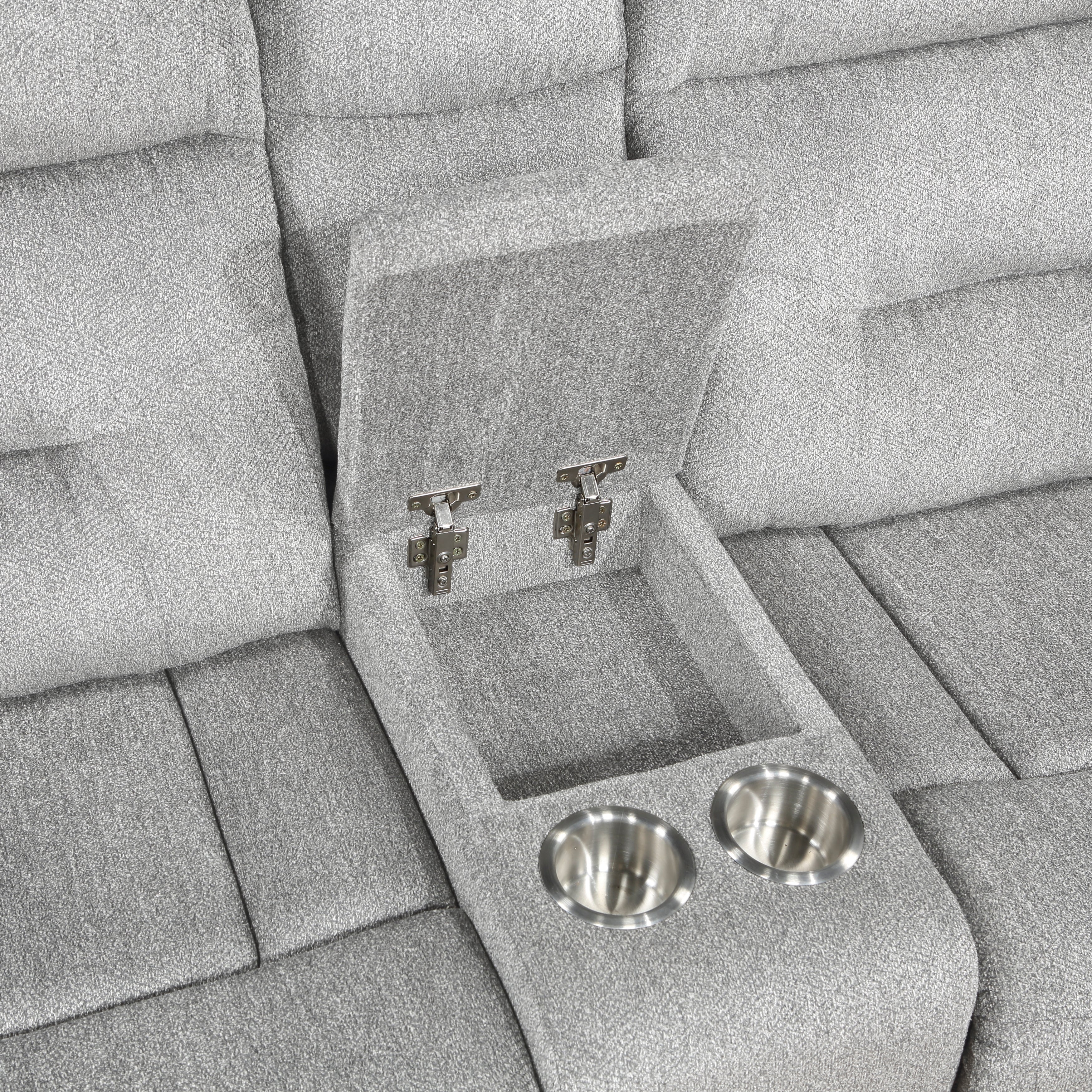 9610GY*2 2pc Set: Sofa, Love - 9610GY*2