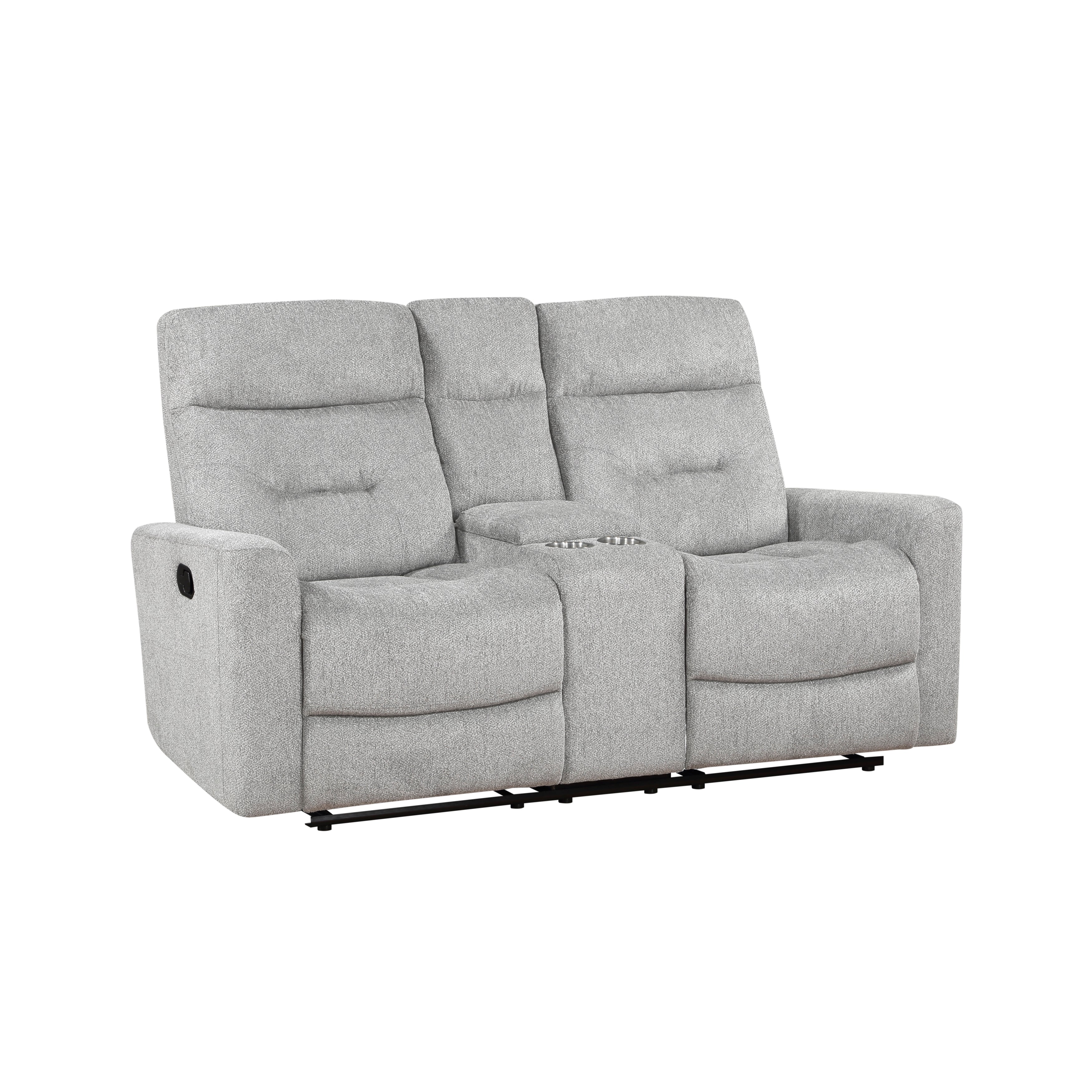 9610GY-2 Double Reclining Love Seat with Center Console - 9610GY-2