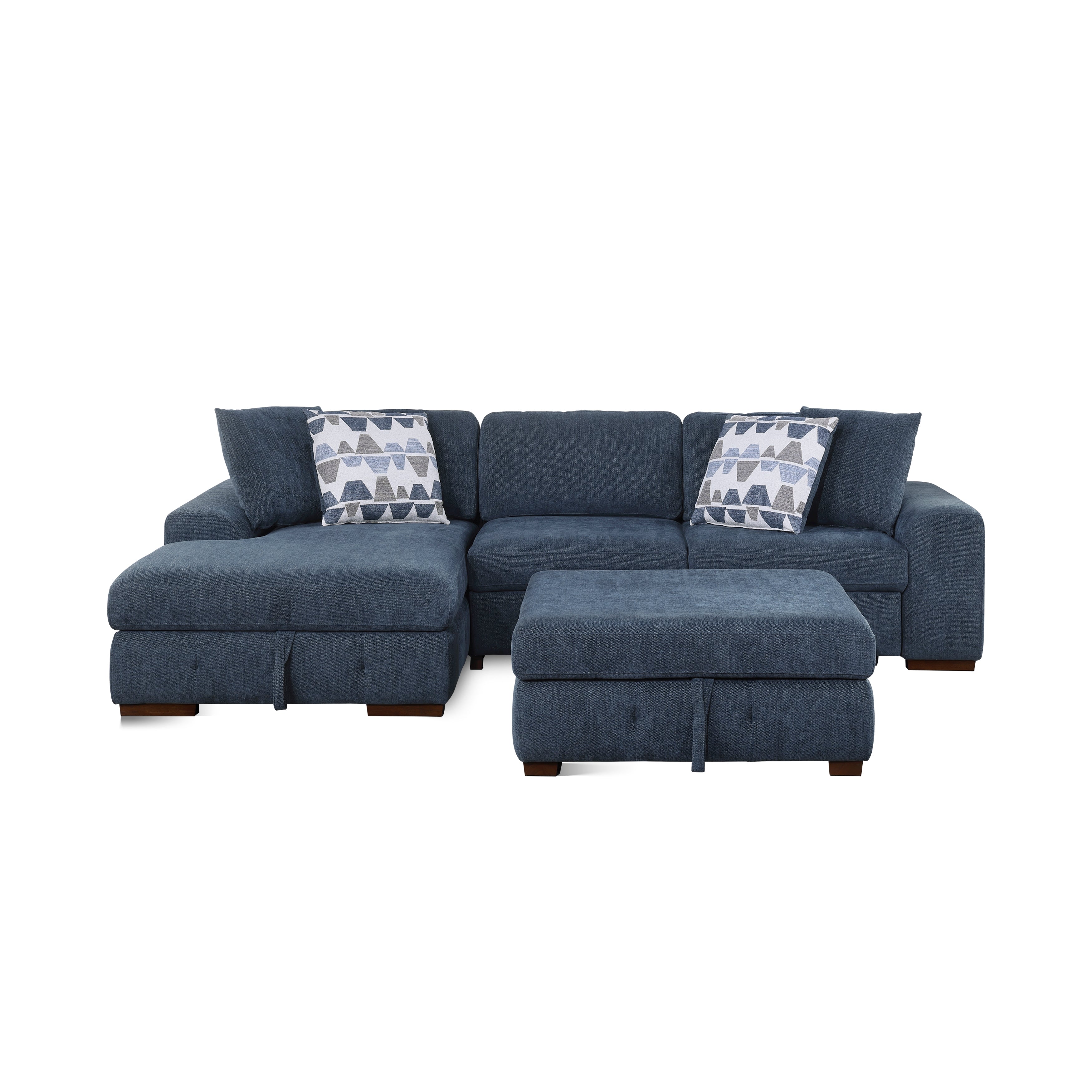 9624BU*3LC2R (3)3-Piece Sectional with Left Chaise and Ottoman - 9624BU*3LC2R