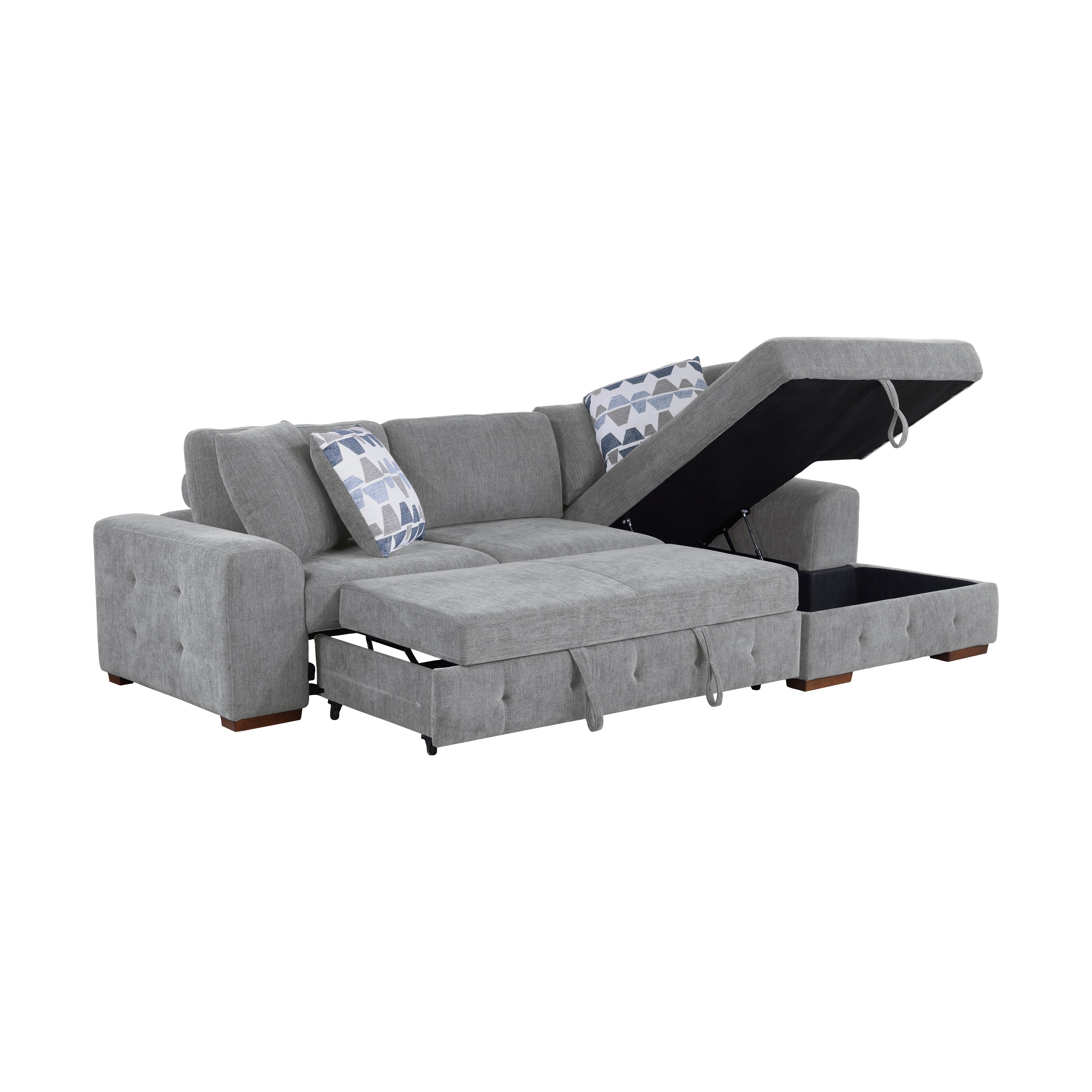 9624GY*32LRC (3)3-Piece Sectional with Right Chaise and Ottoman - 9624GY*32LRC