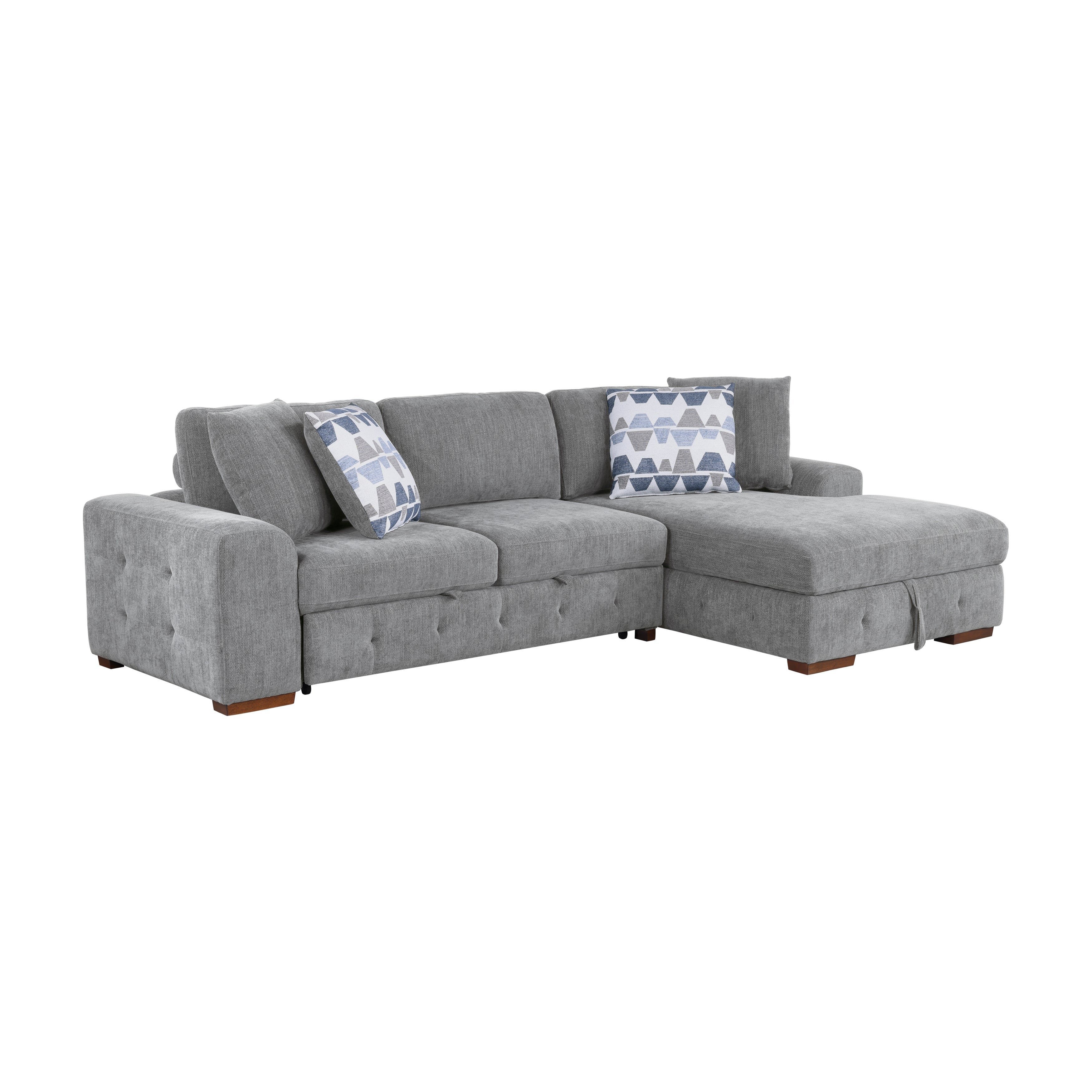 9624GY*32LRC (3)3-Piece Sectional with Right Chaise and Ottoman - 9624GY*32LRC