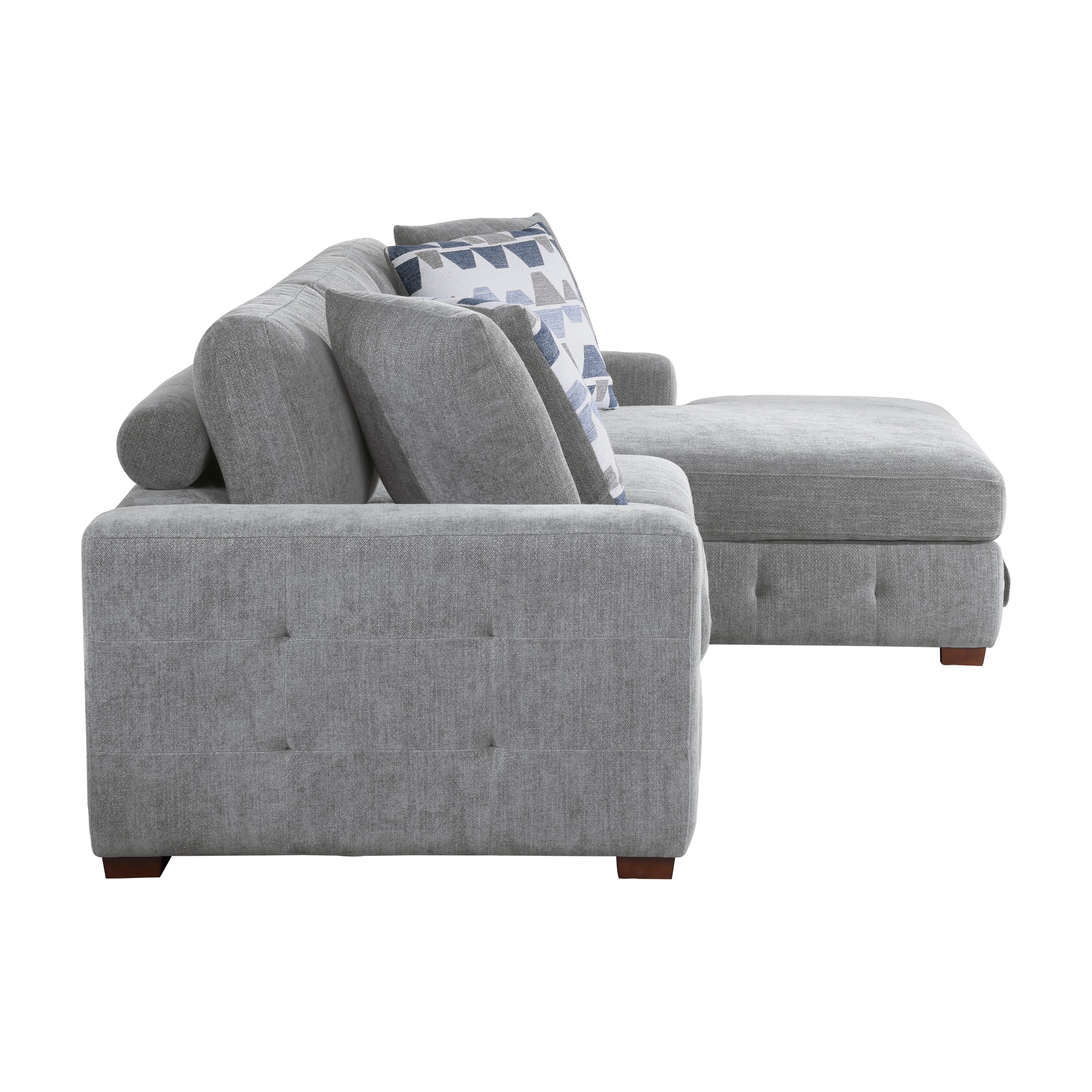 9624GY*32LRC (3)3-Piece Sectional with Right Chaise and Ottoman - 9624GY*32LRC