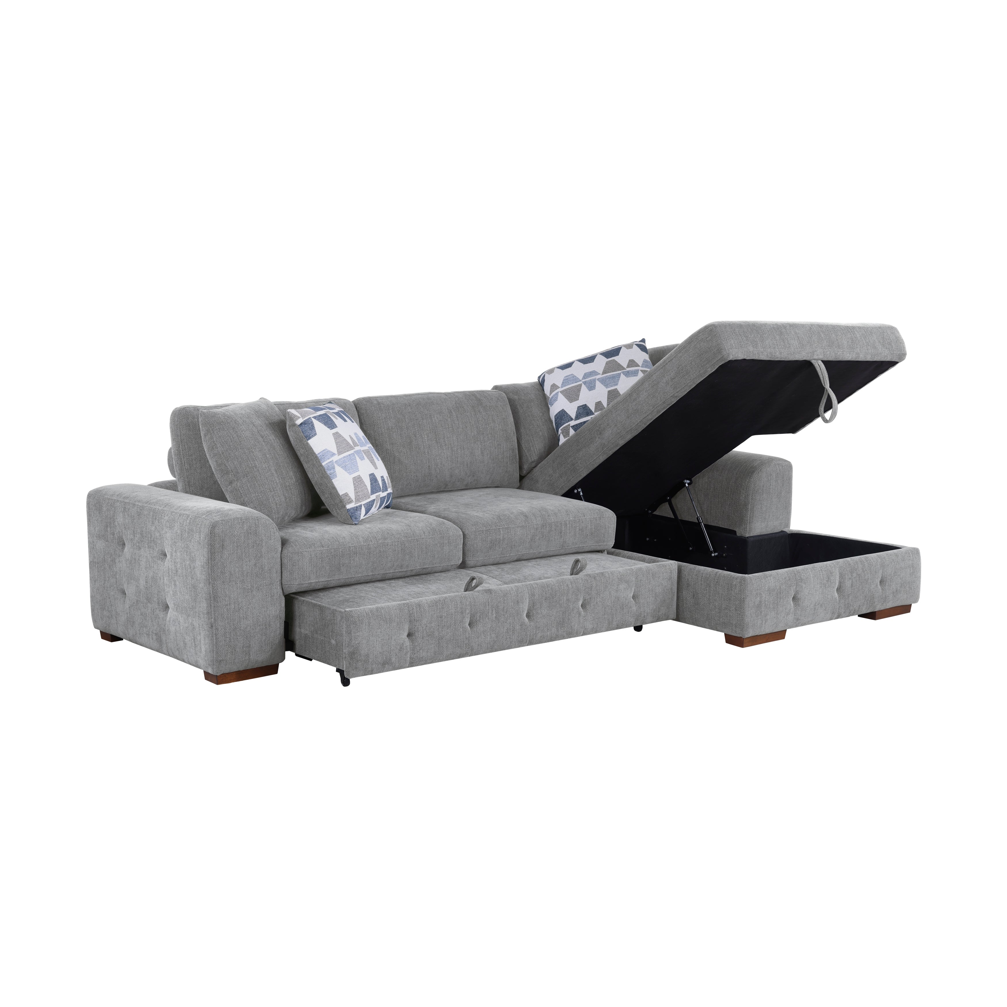 9624GY*32LRC (3)3-Piece Sectional with Right Chaise and Ottoman - 9624GY*32LRC