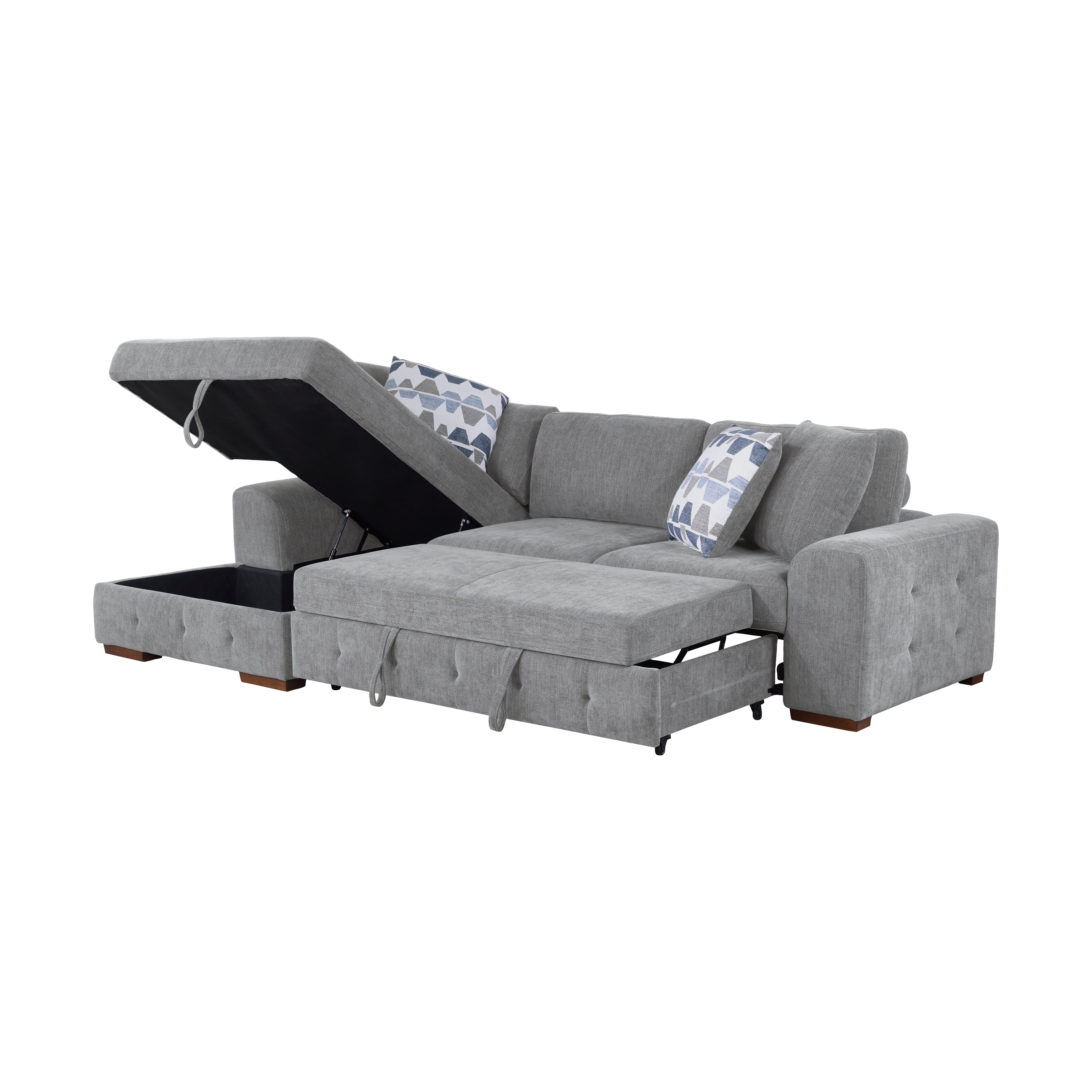 9624GY*3LC2R (3)3-Piece Sectional with Left Chaise and Ottoman - 9624GY*3LC2R
