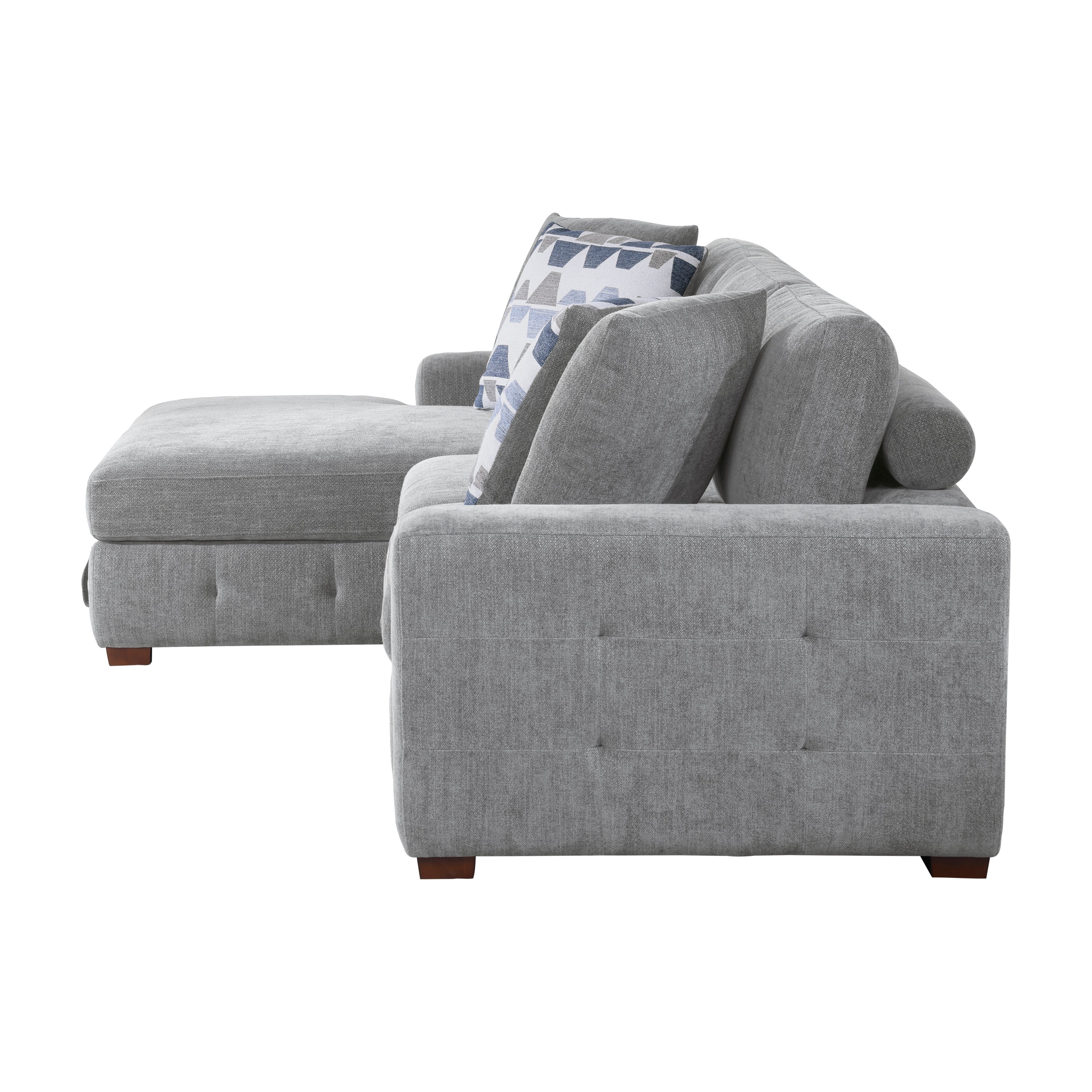 9624GY*3LC2R (3)3-Piece Sectional with Left Chaise and Ottoman - 9624GY*3LC2R
