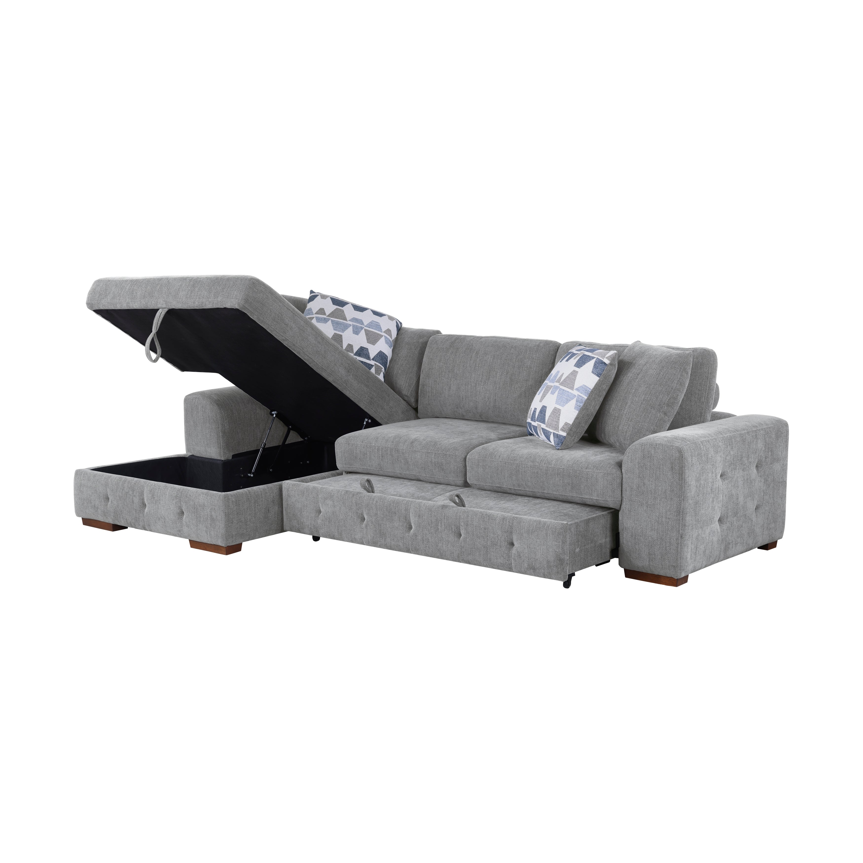 9624GY*3LC2R (3)3-Piece Sectional with Left Chaise and Ottoman - 9624GY*3LC2R