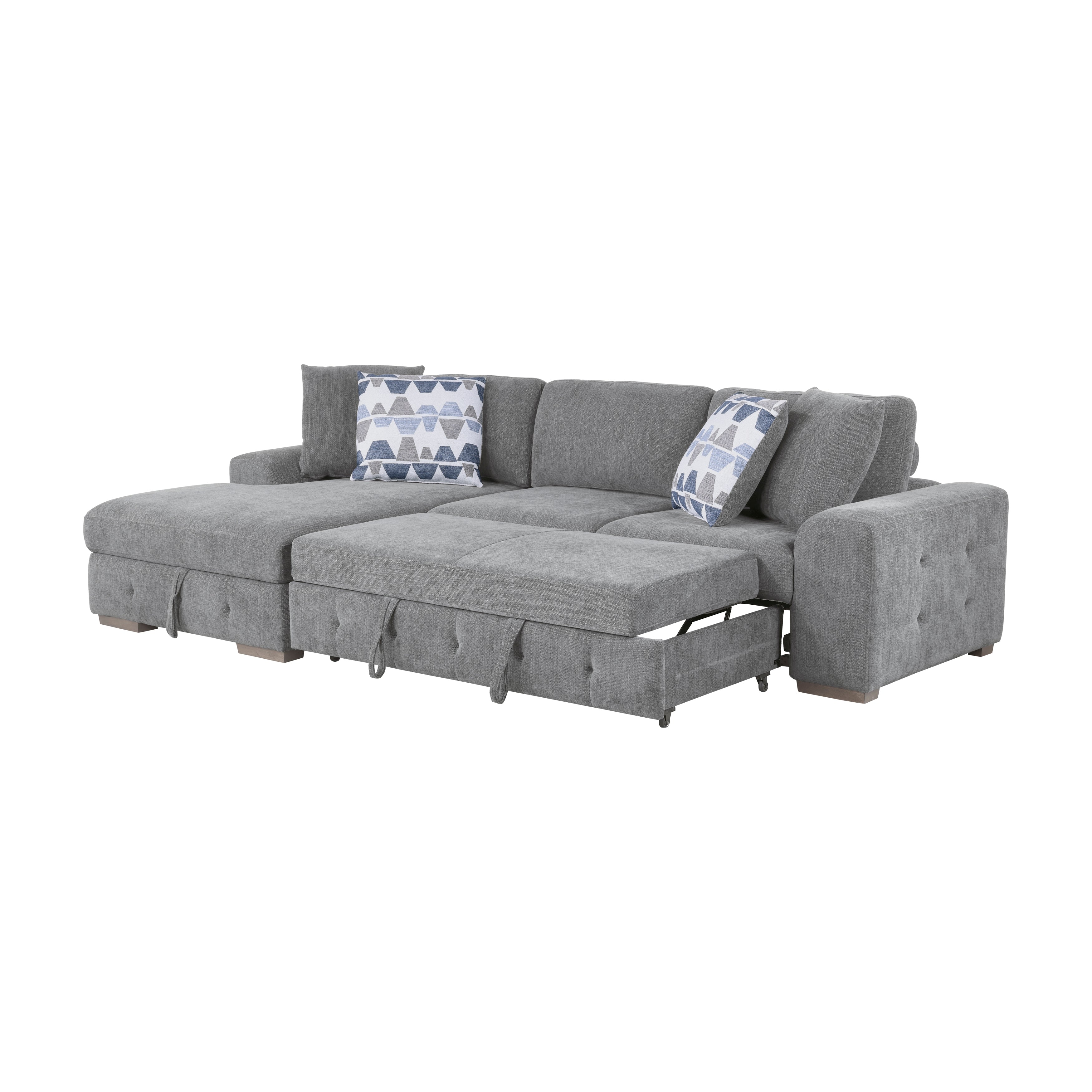 9624GY*3LC2R (3)3-Piece Sectional with Left Chaise and Ottoman - 9624GY*3LC2R
