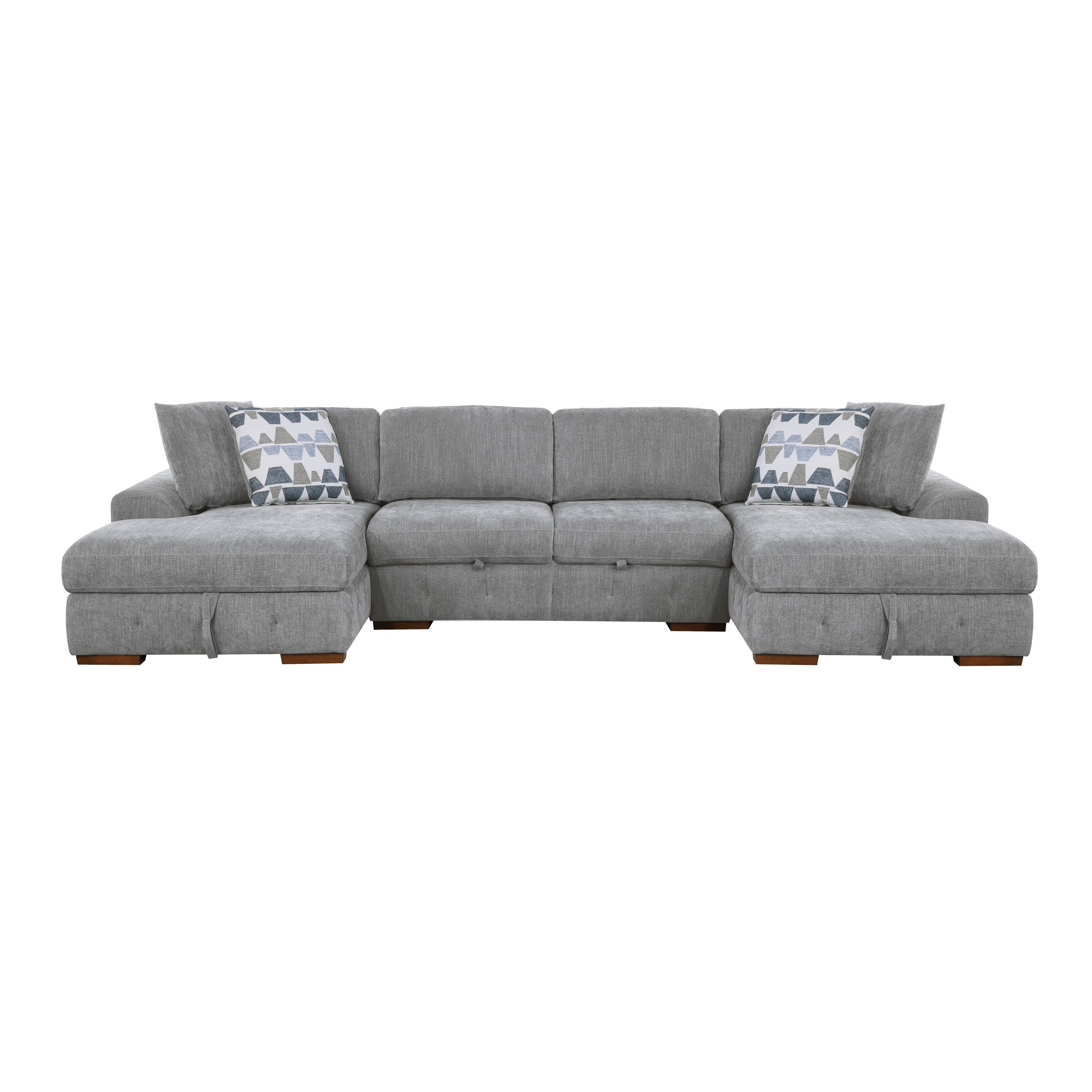 9624GY*3LCRC (3)3-Piece Sectional with Left and Right Chaise - 9624GY*3LCRC