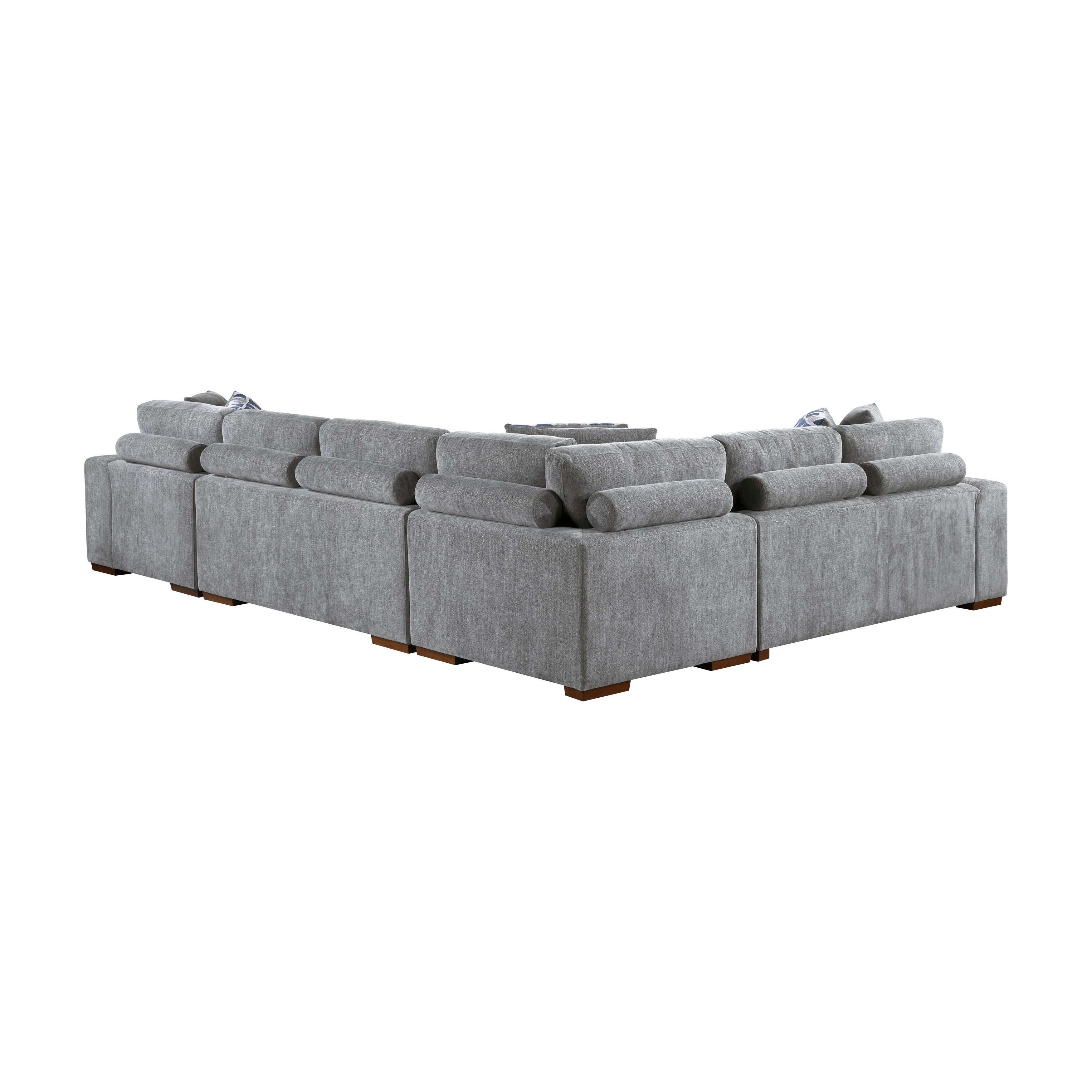 9624GY*52LRC (5)5-Piece Sectional with Right Chaise and Storage Ottoman - 9624GY*52LRC