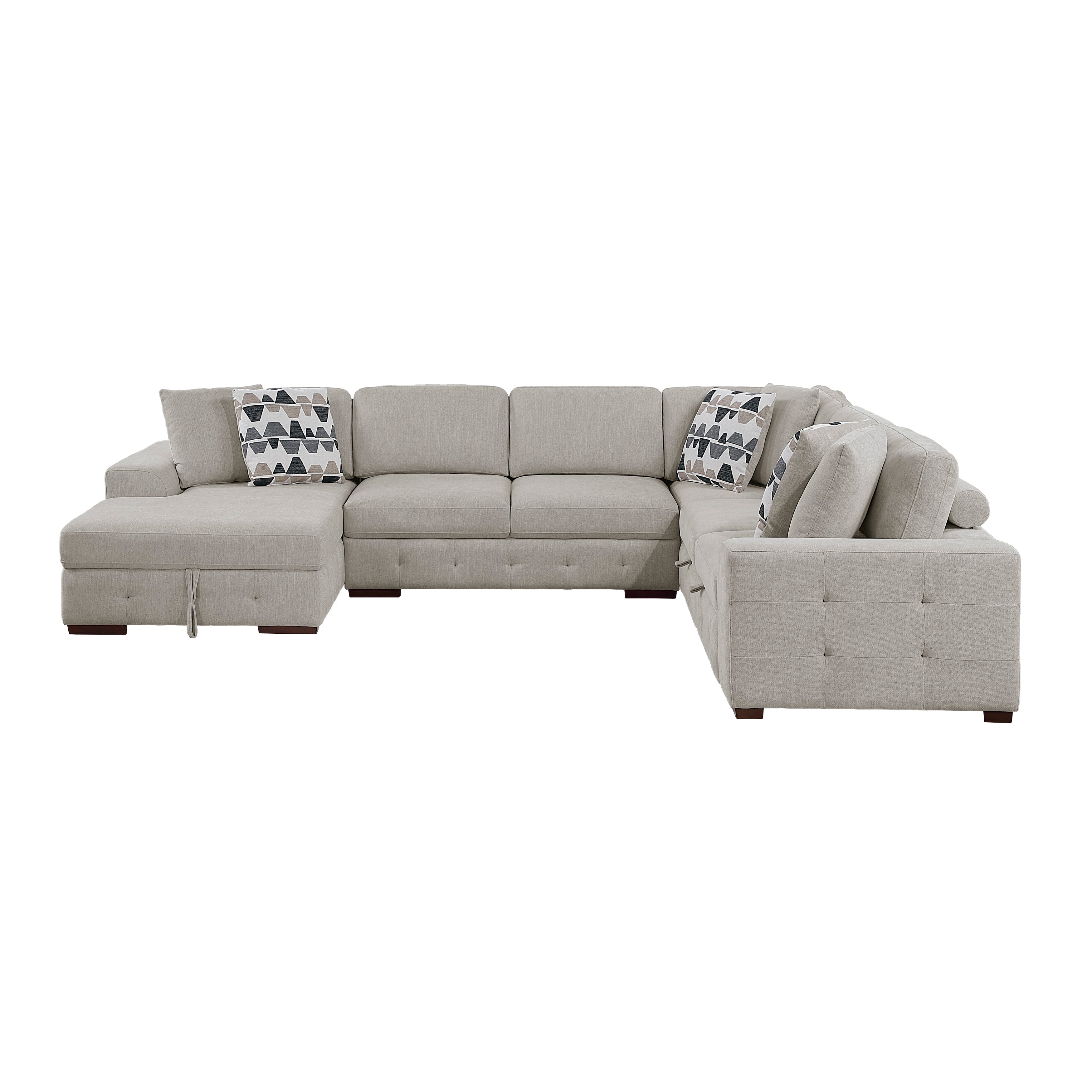 9624TP*5LC2R (5)5-Piece Sectioanl with Left Chaise and Storage Ottoman - 9624TP*5LC2R