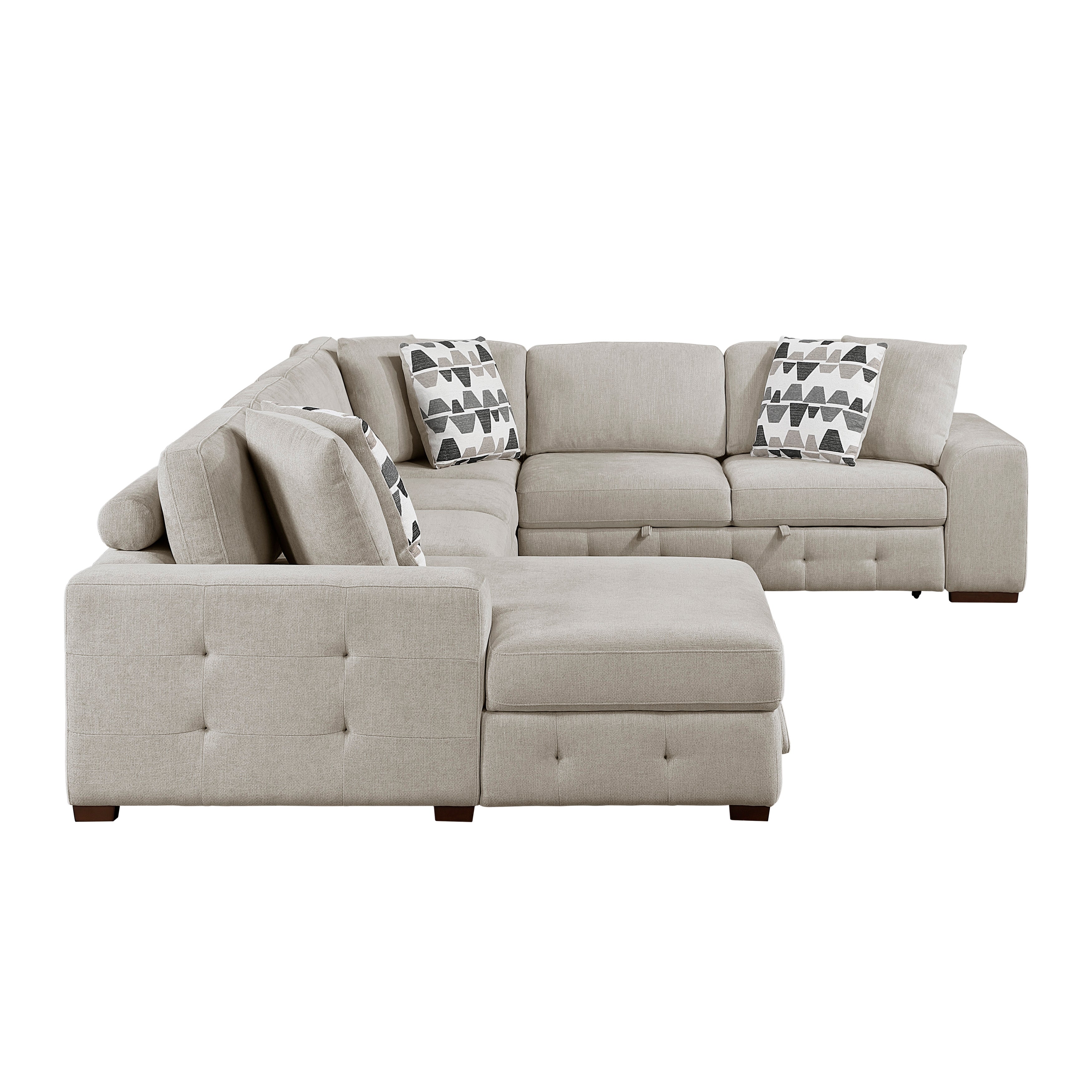 9624TP*5LC2R (5)5-Piece Sectioanl with Left Chaise and Storage Ottoman - 9624TP*5LC2R