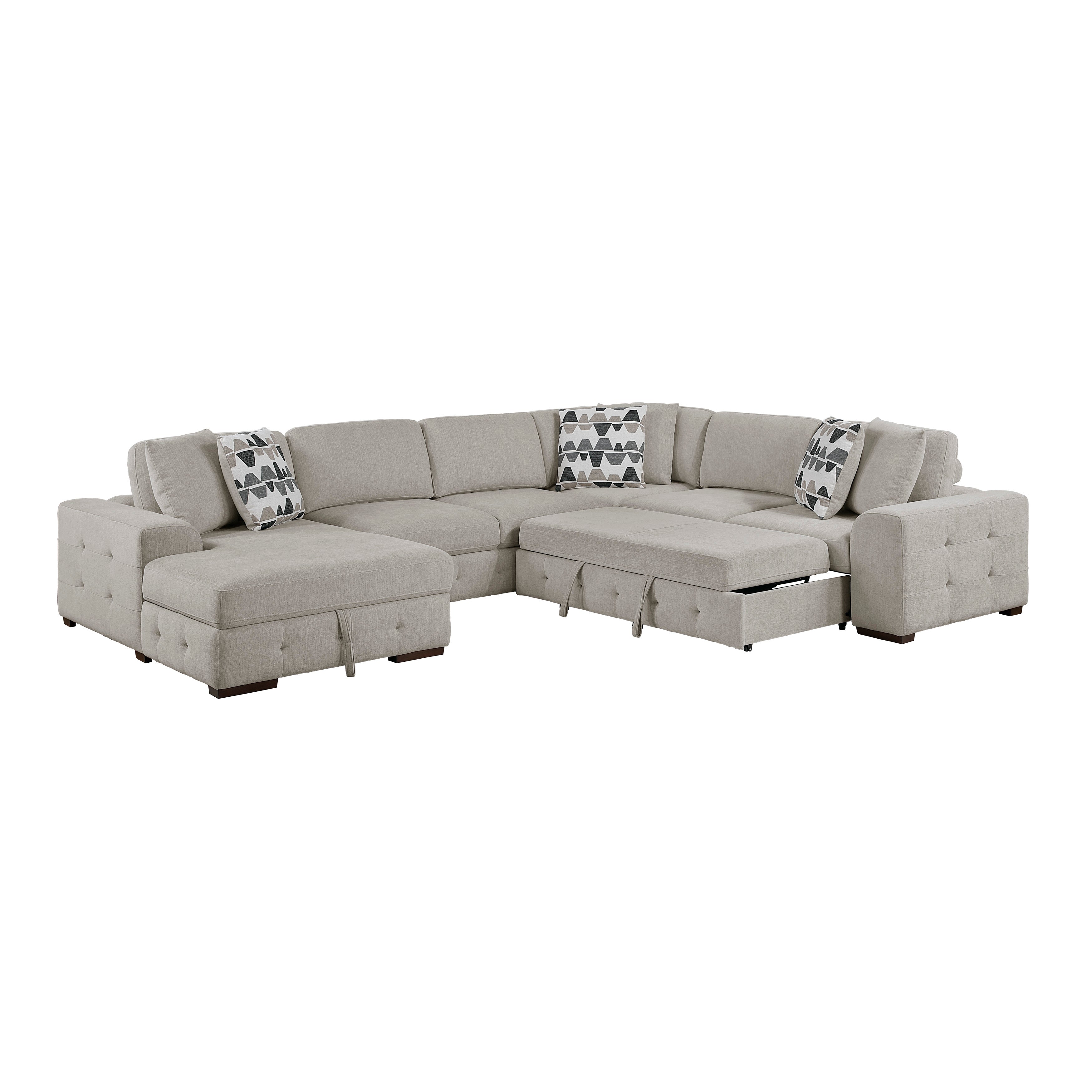 9624TP*5LC2R (5)5-Piece Sectioanl with Left Chaise and Storage Ottoman - 9624TP*5LC2R