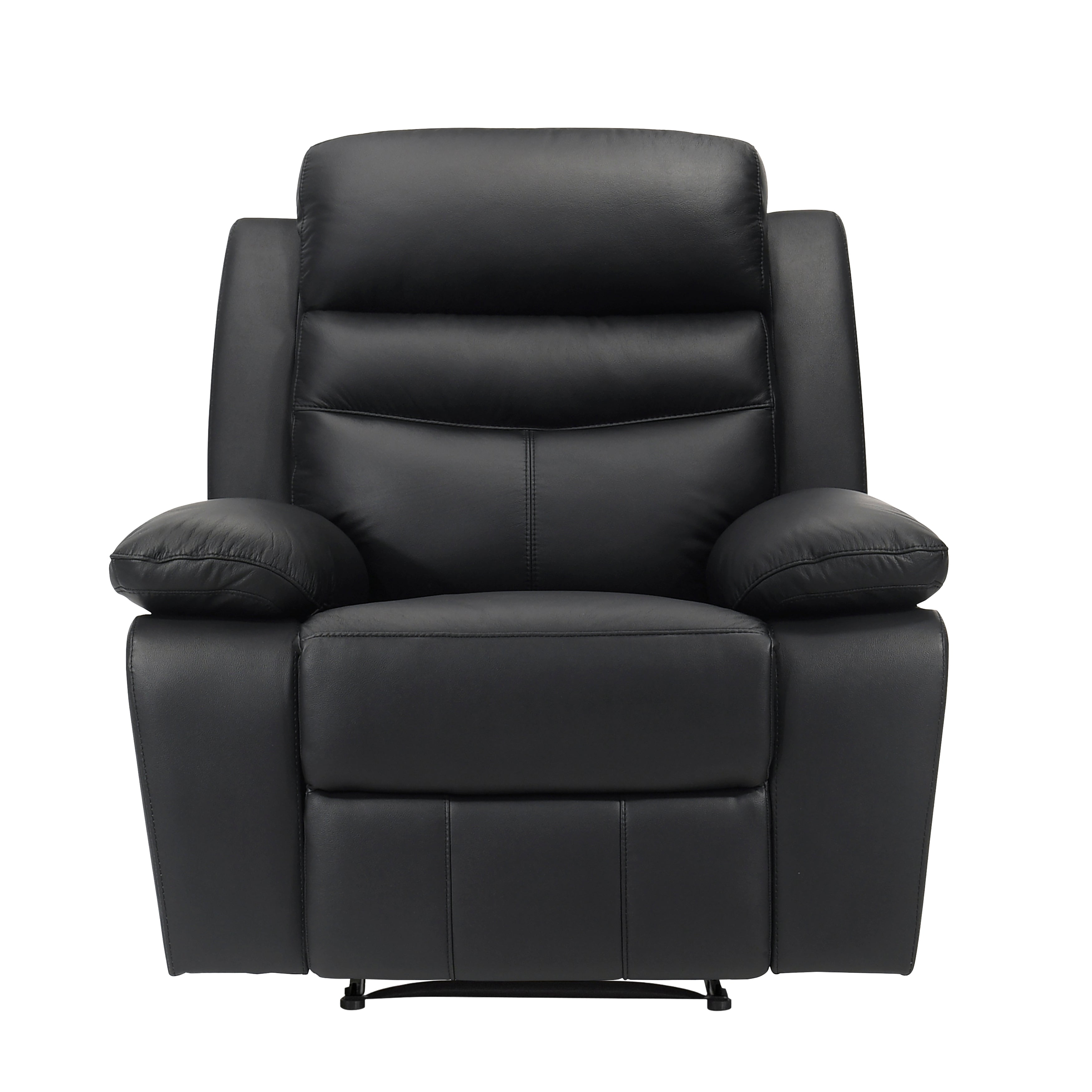 Hancock Black Leather Double Reclining Living Room Set from Homelegance - Luna Furniture