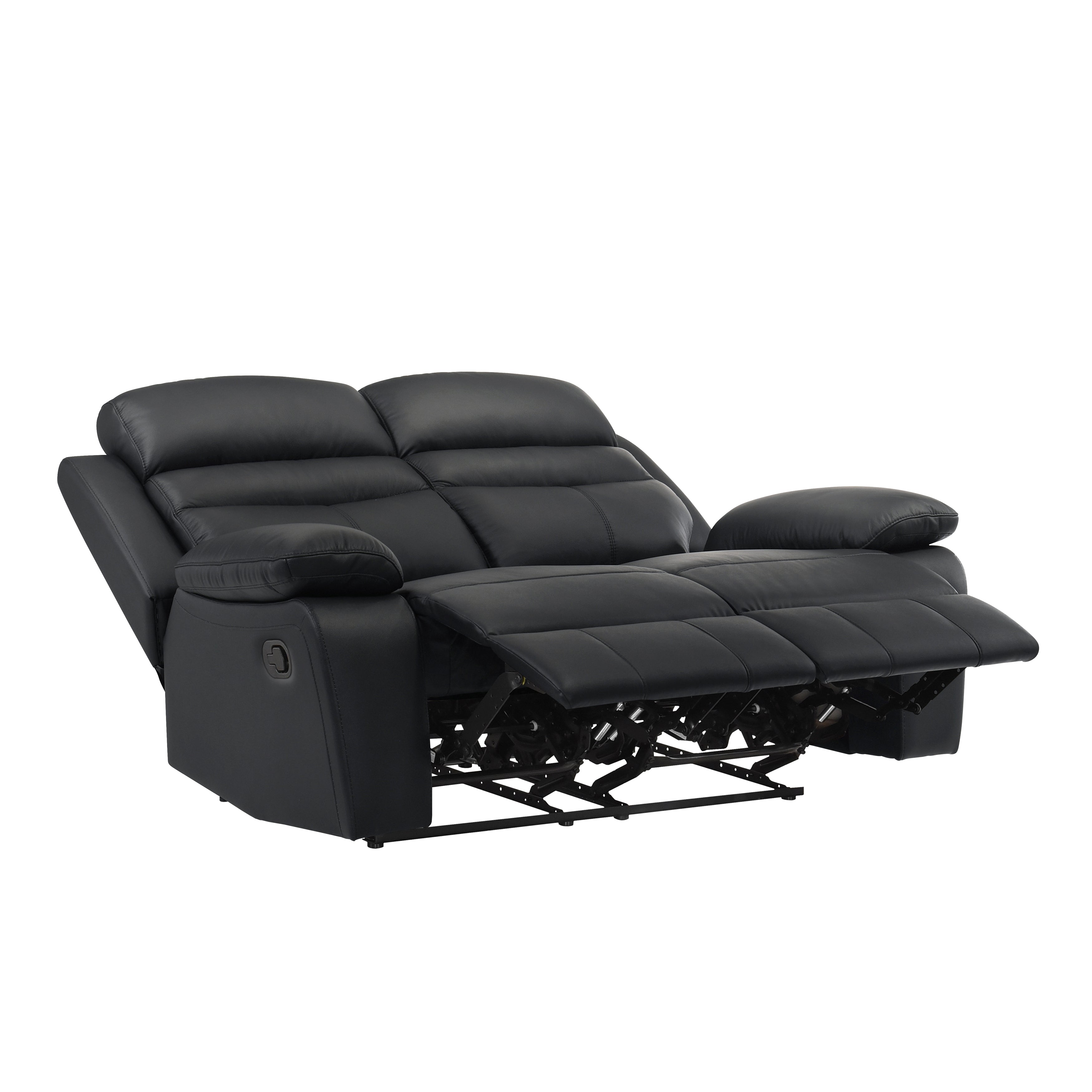 Hancock Black Leather Double Reclining Living Room Set from Homelegance - Luna Furniture
