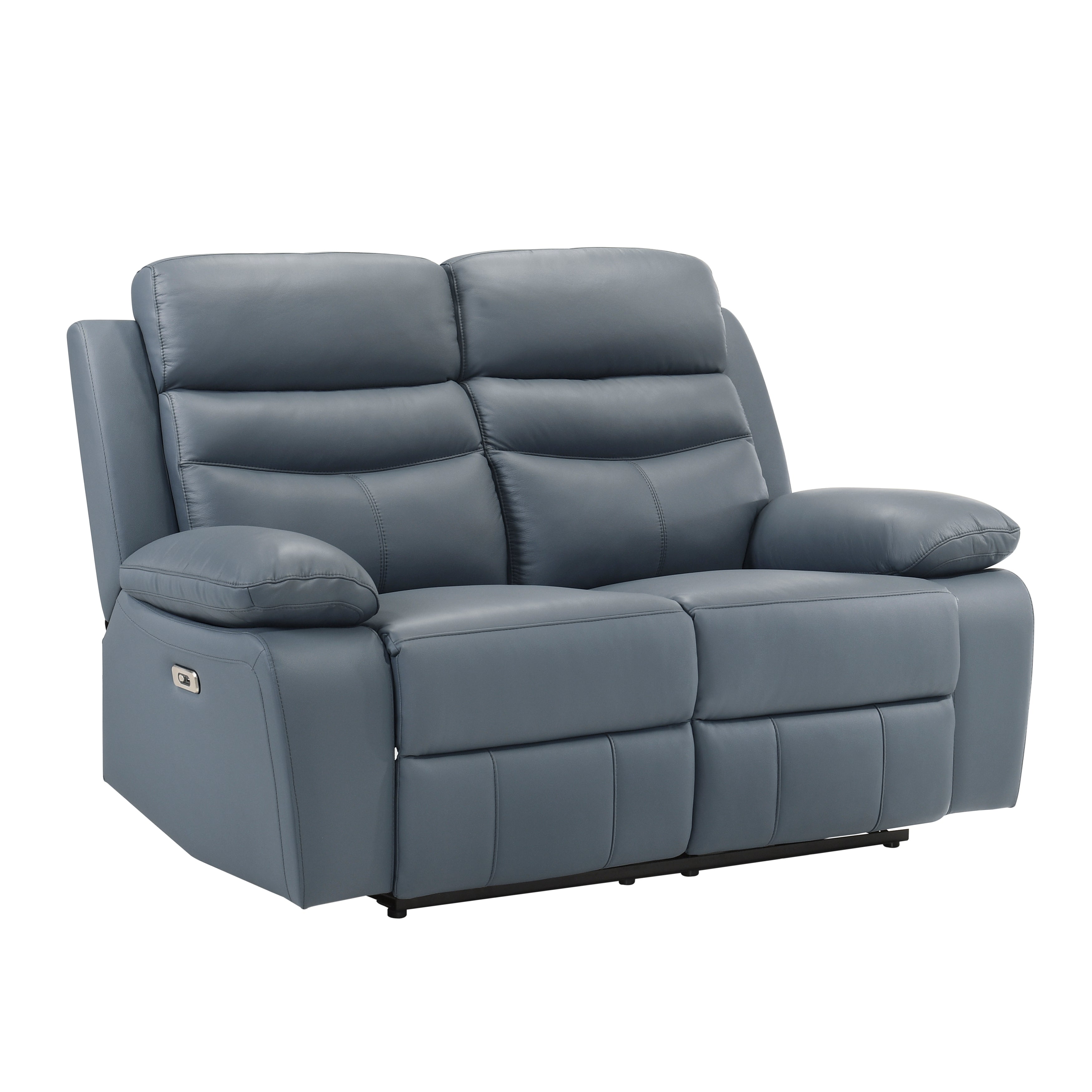 Hancock Blue Leather Power Double Reclining Living Room Set from Homelegance - Luna Furniture