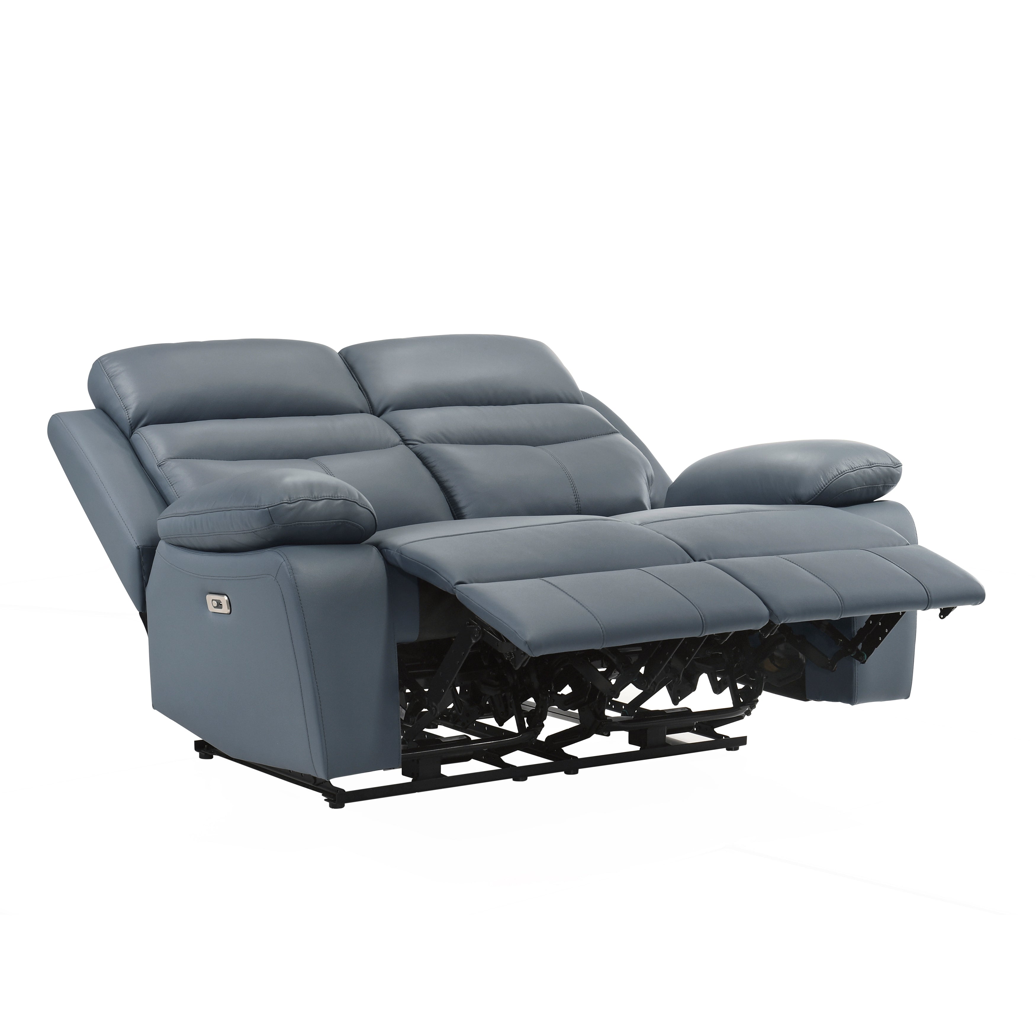 Hancock Blue Leather Power Double Reclining Living Room Set from Homelegance - Luna Furniture
