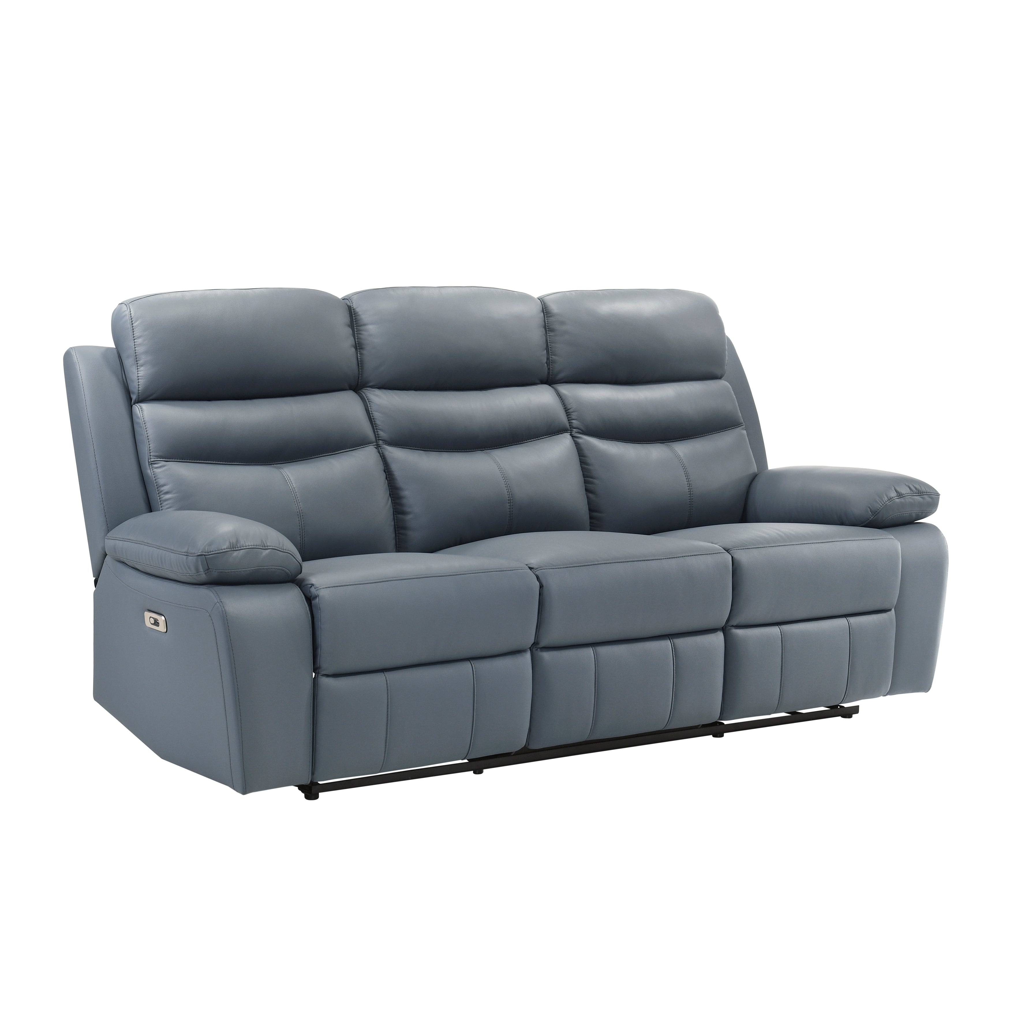 Hancock Blue Leather Power Double Reclining Living Room Set from Homelegance - Luna Furniture
