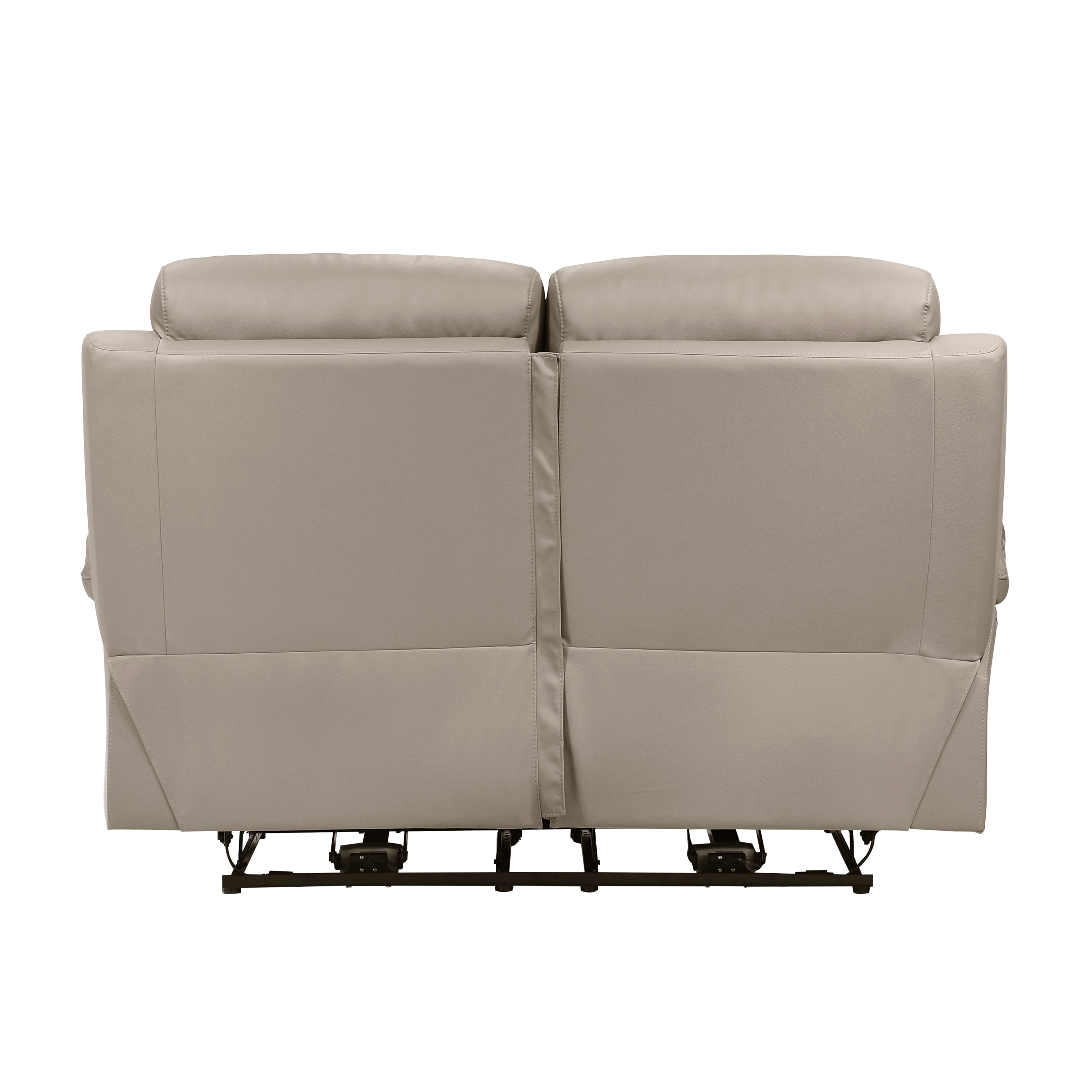 Hancock Latte Leather Power Double Reclining Loveseat from Homelegance - Luna Furniture