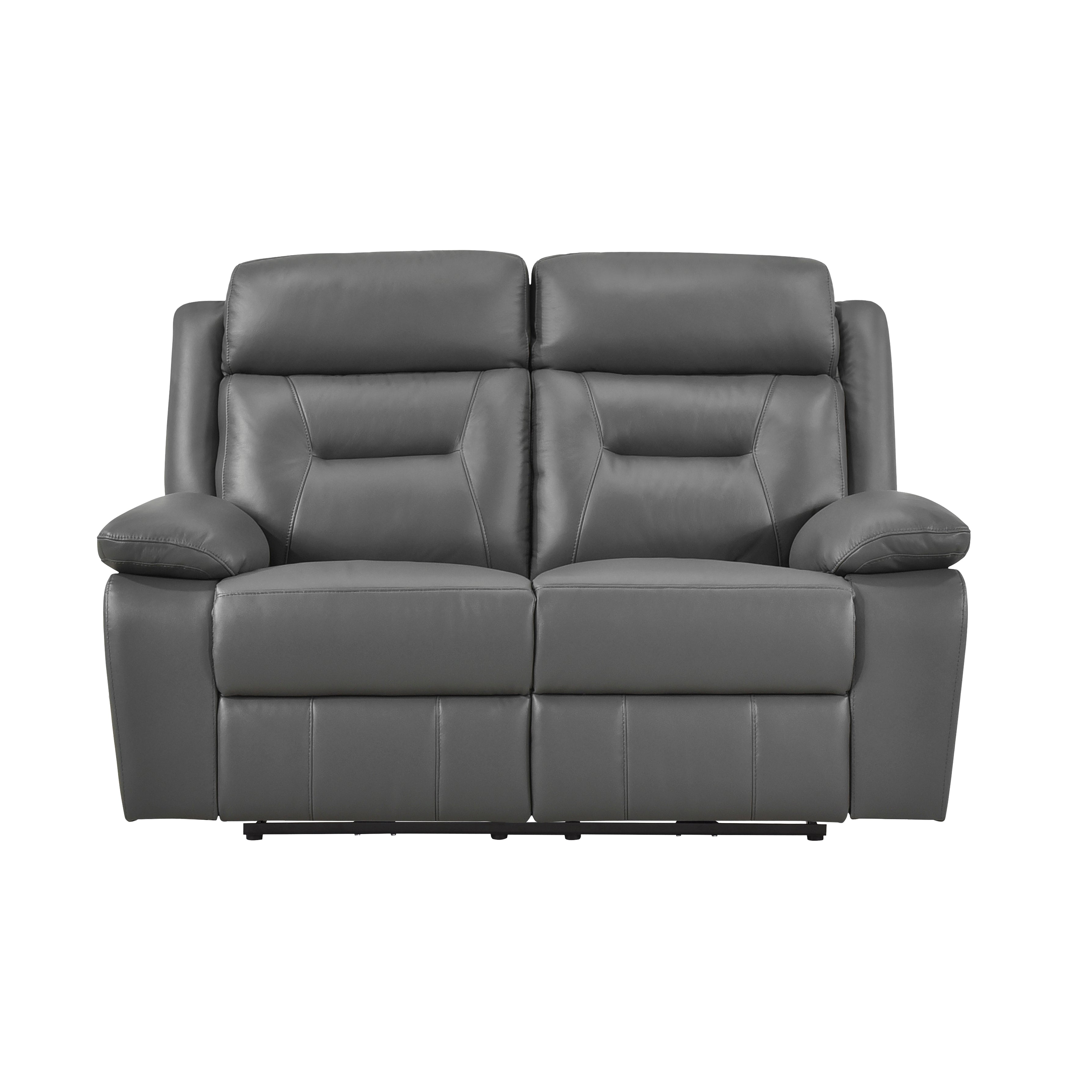 Laconia Dark Gray Leather Power Double Reclining Living Room Set from Homelegance - Luna Furniture