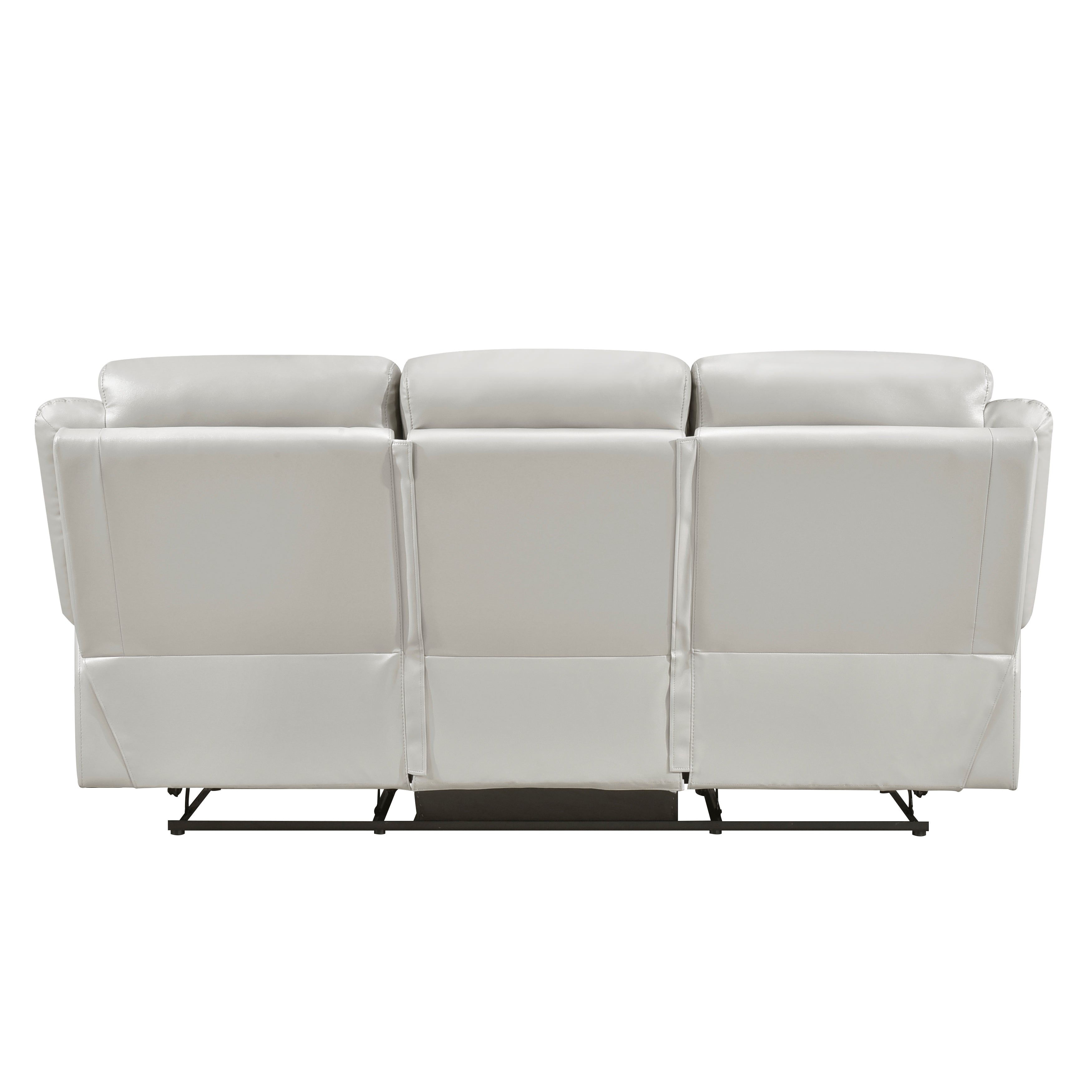Laconia Silver Leather Double Reclining Living Room Set from Homelegance - Luna Furniture