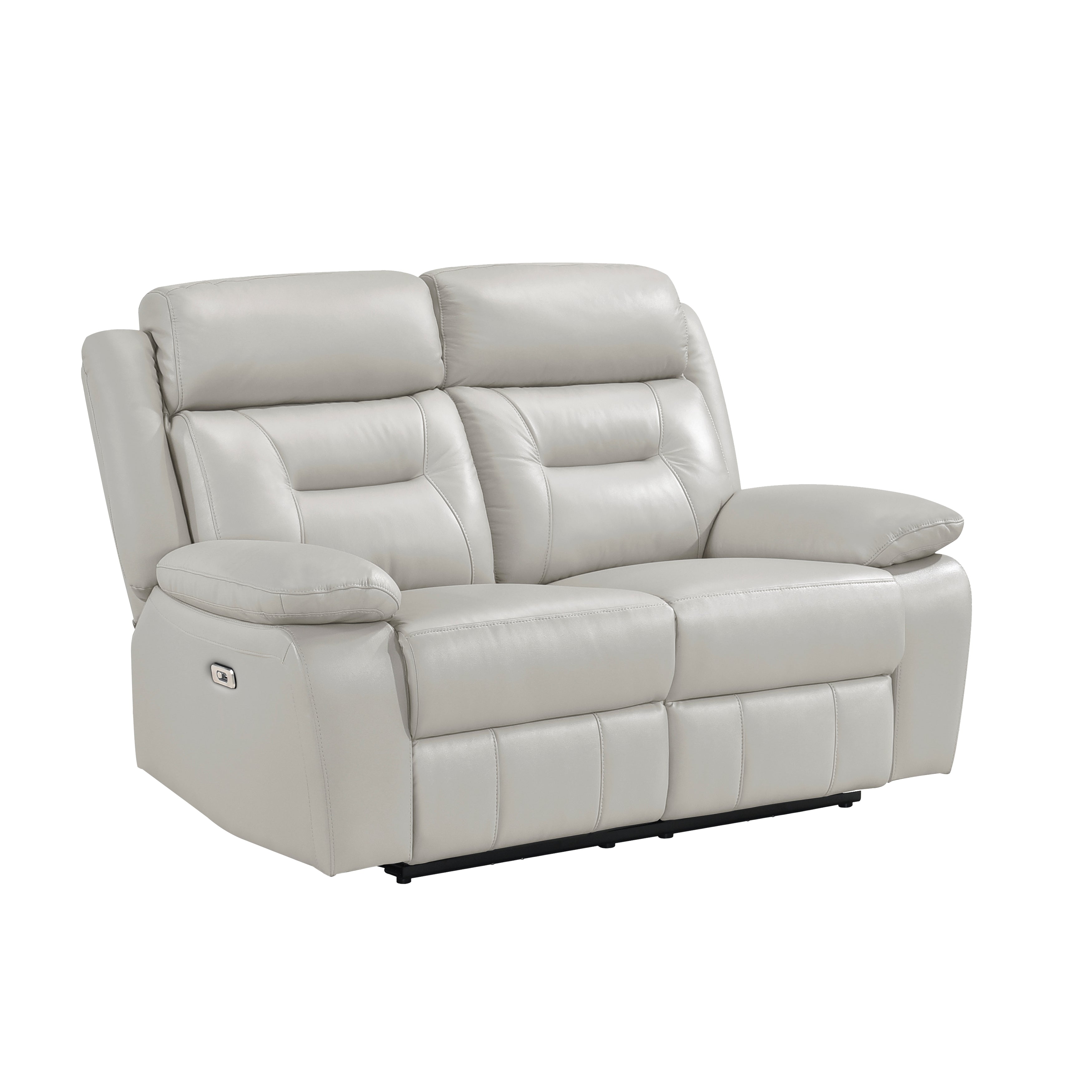 Laconia Silver Leather Power Double Reclining Living Room Set from Homelegance - Luna Furniture