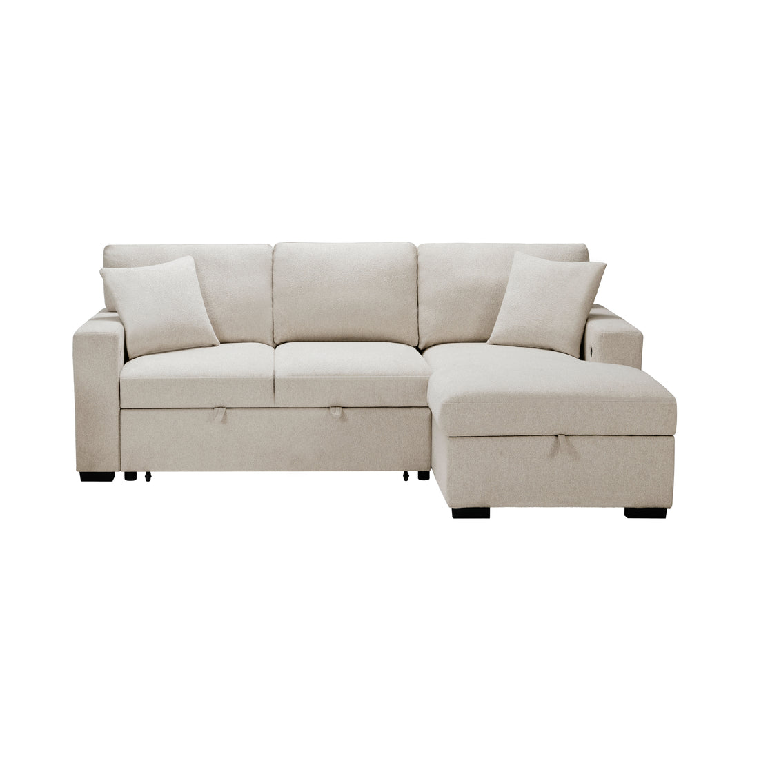9630BE*22LRC (2)Sectional with Right Chaise, Pull-out Bed and Hidden Storage, Charging Ports - 9630BE*22LRC