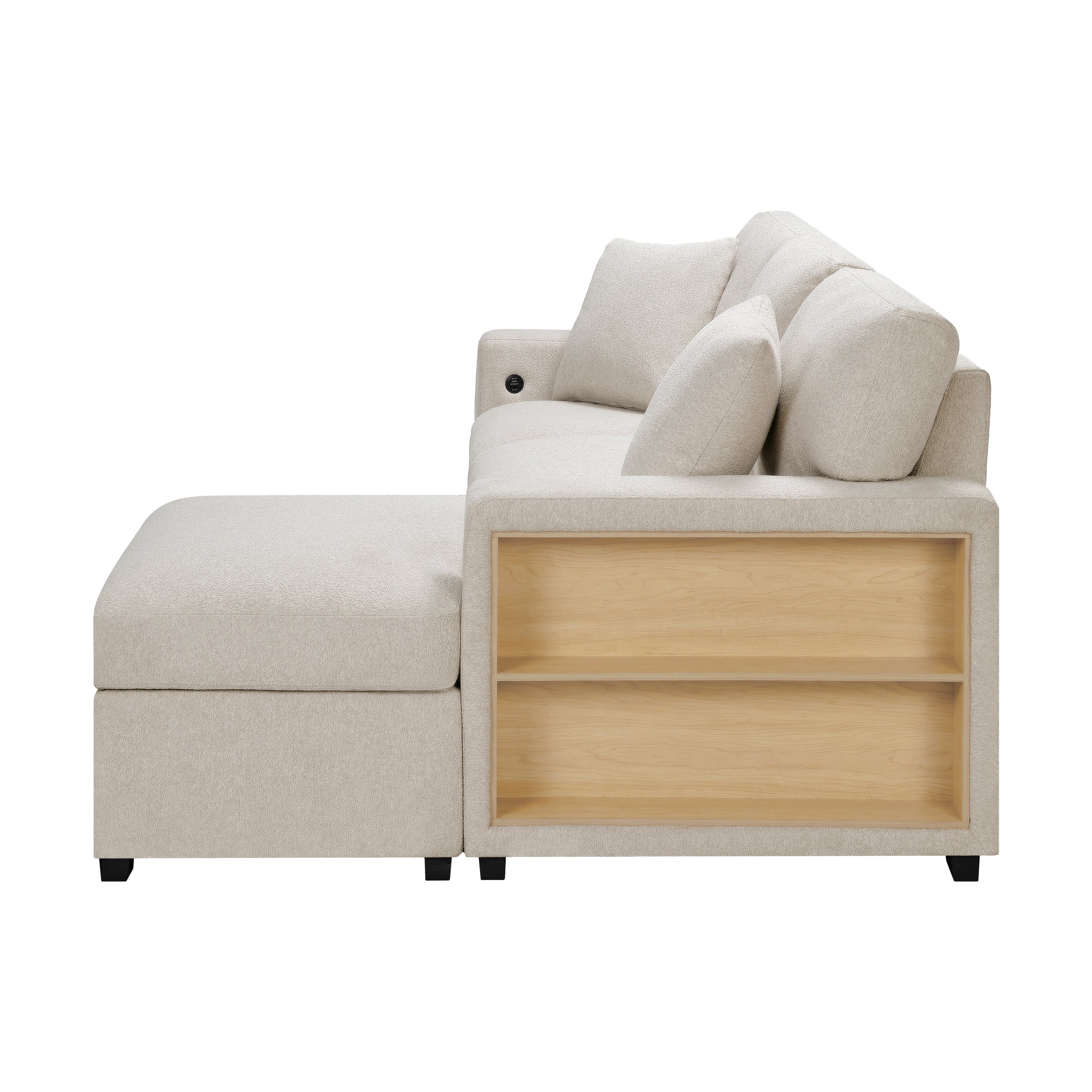 9630BE*22LRC (2)Sectional with Right Chaise, Pull-out Bed and Hidden Storage, Charging Ports - 9630BE*22LRC