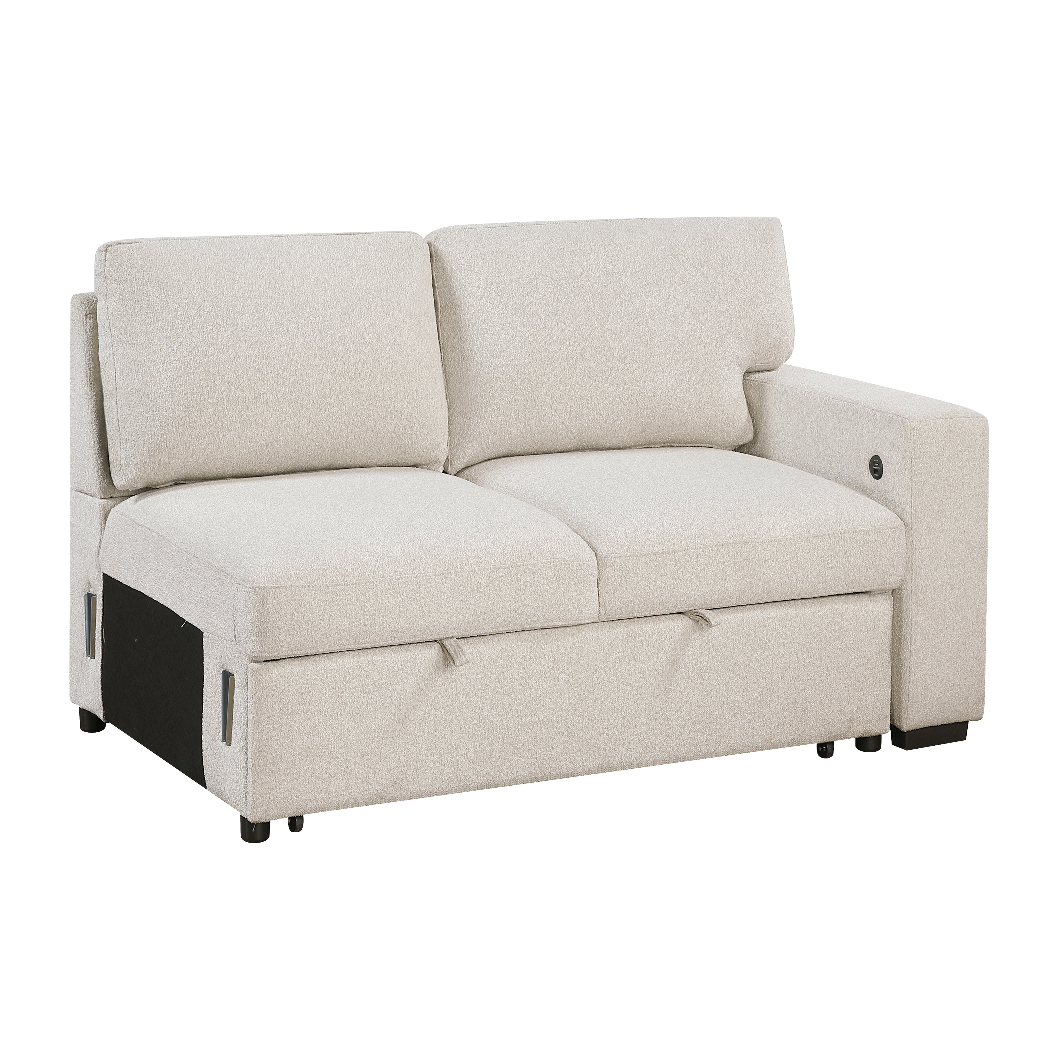 9630BE*3LC2R (3)Sectional with Left Chaise, Pull-out Bed and Hidden Storages, Charging Ports - 9630BE*3LC2R