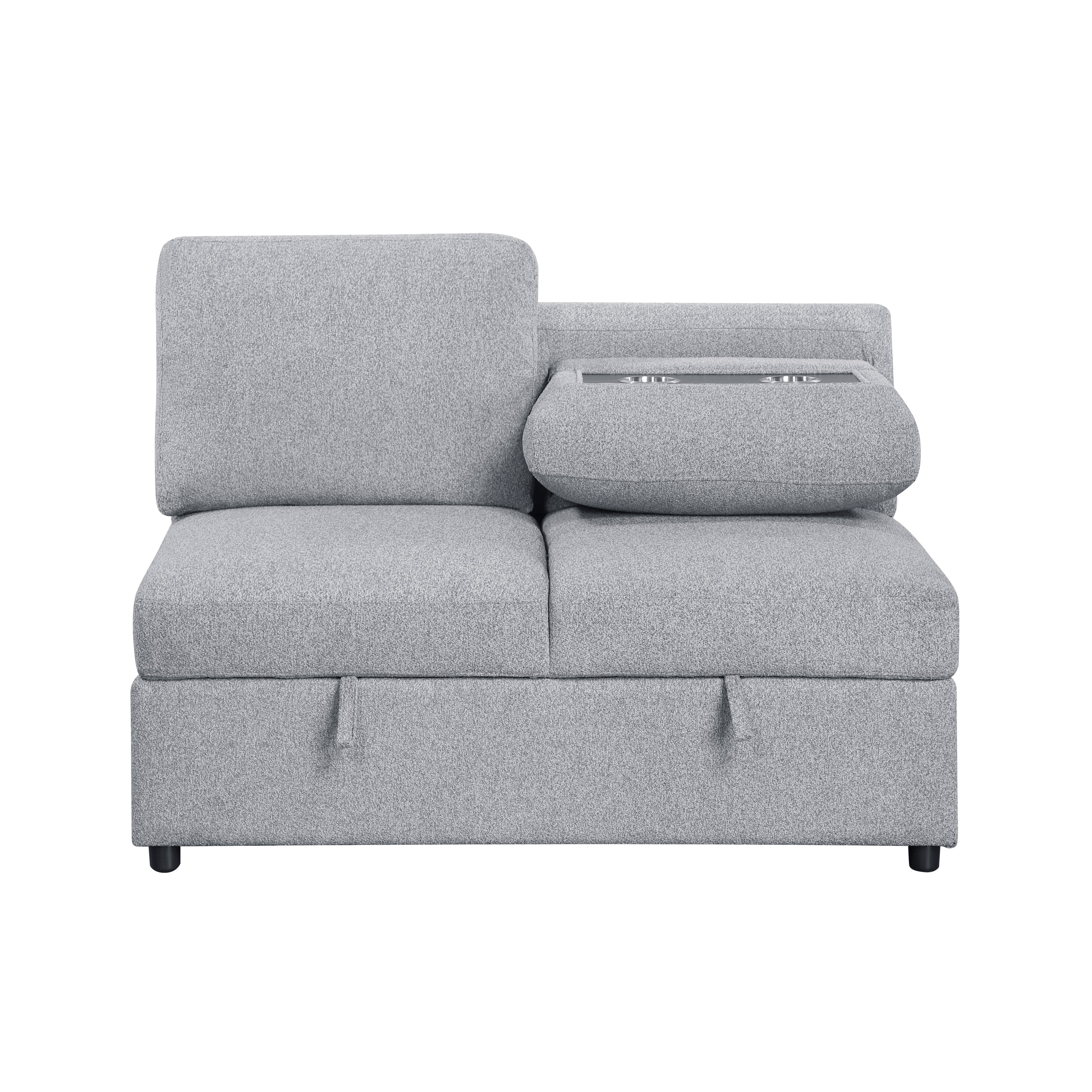 9630GY-2A Armless 2-seater with Hidden Storage - 9630GY-2A