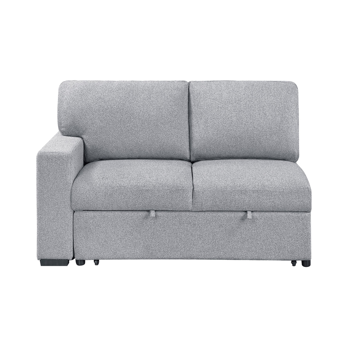 9630GY-2L Left Side 2-Seater with Pull-out Bed and Charging Ports, 2 Arms with Shelves - 9630GY-2L