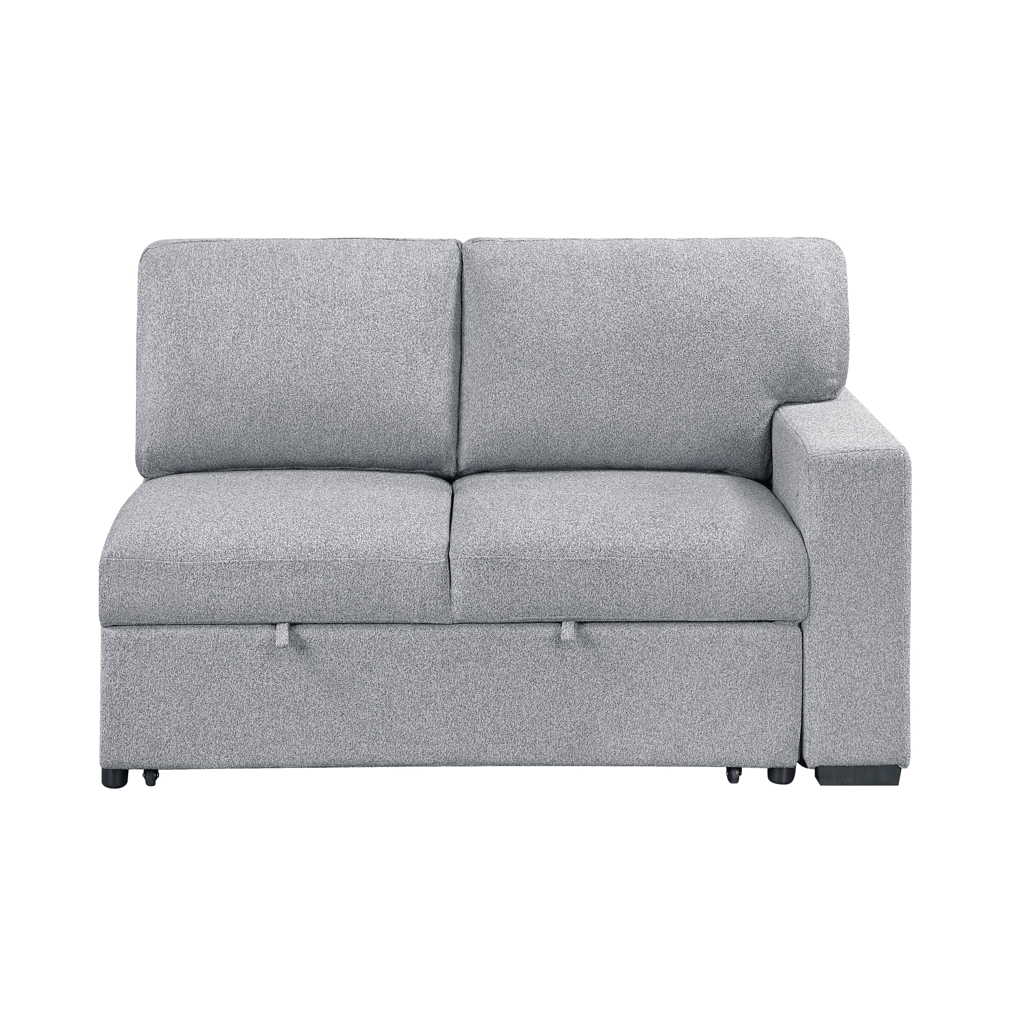 9630GY*4LC2R (4)Sectional with Left Chaise, Pull-out Bed and Hidden Storages, Charging Ports - 9630GY*4LC2R