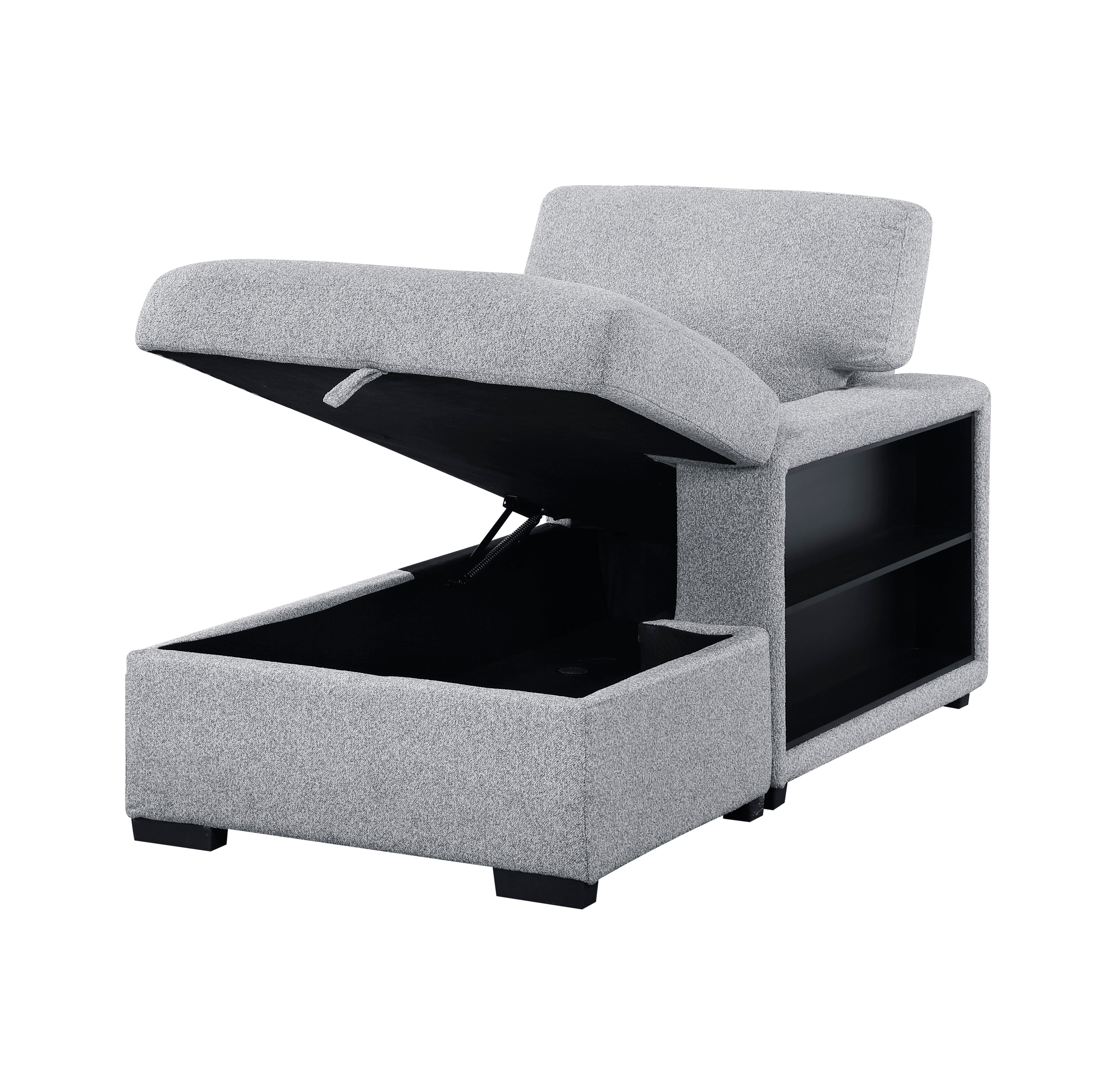 9630GY-RC Right Side Chaise with Hidden Storage, 2-Seater&