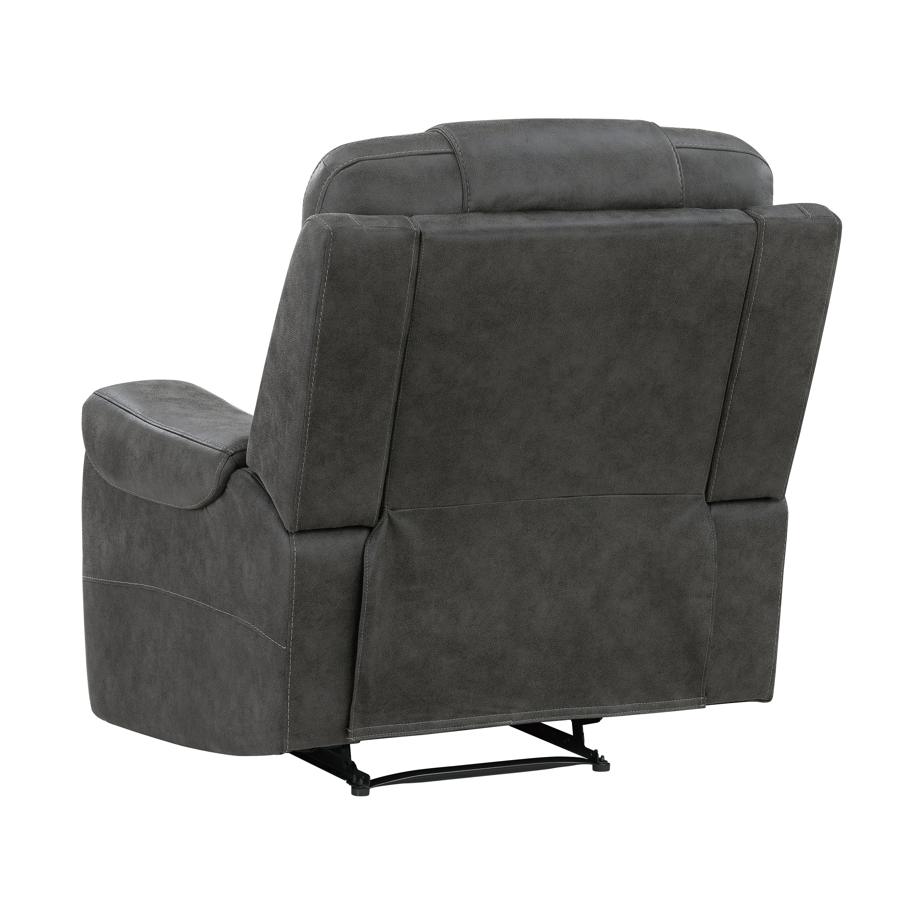 Oberon Dark Gray Double Reclining Living Room Set from Homelegance - Luna Furniture