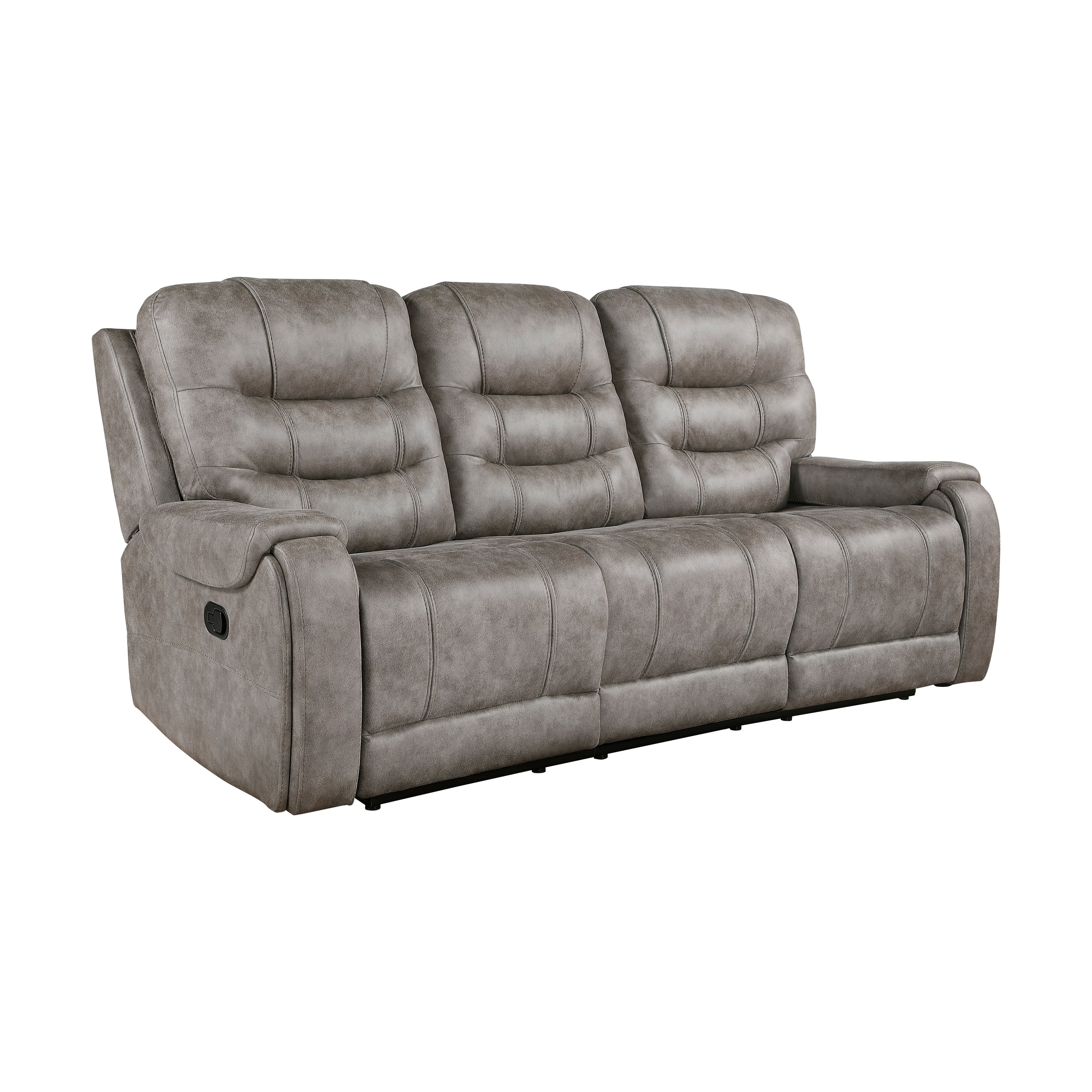 Oberon Grayish Brown Double Reclining Living Room Set from Homelegance - Luna Furniture