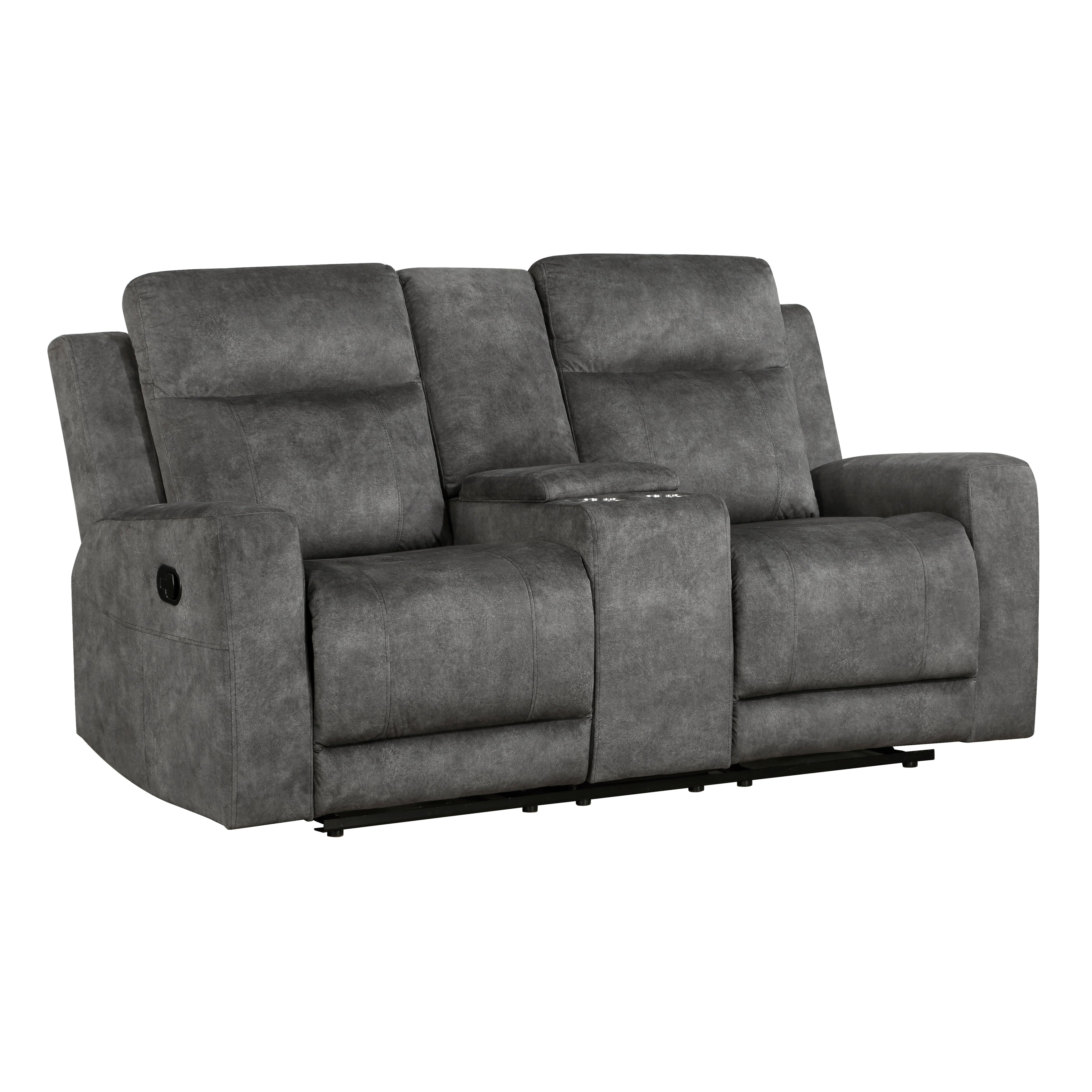 9635DG-2 Double Reclining Love Seat with Center Console - 9635DG-2