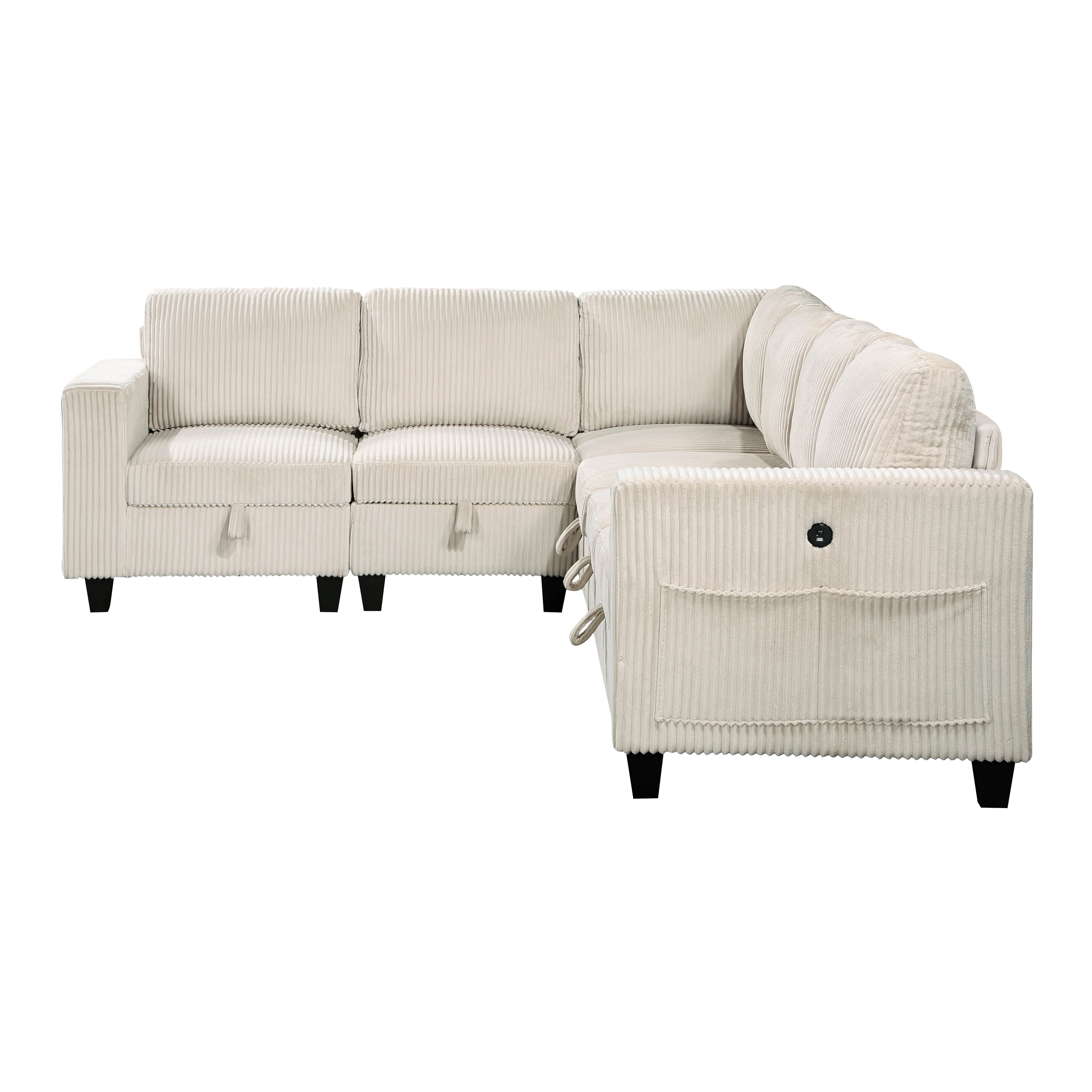 9650NBE*6SC (6)6-Piece Sectional with Storage, Storage Pouches and Charging Ports - 9650NBE*6SC