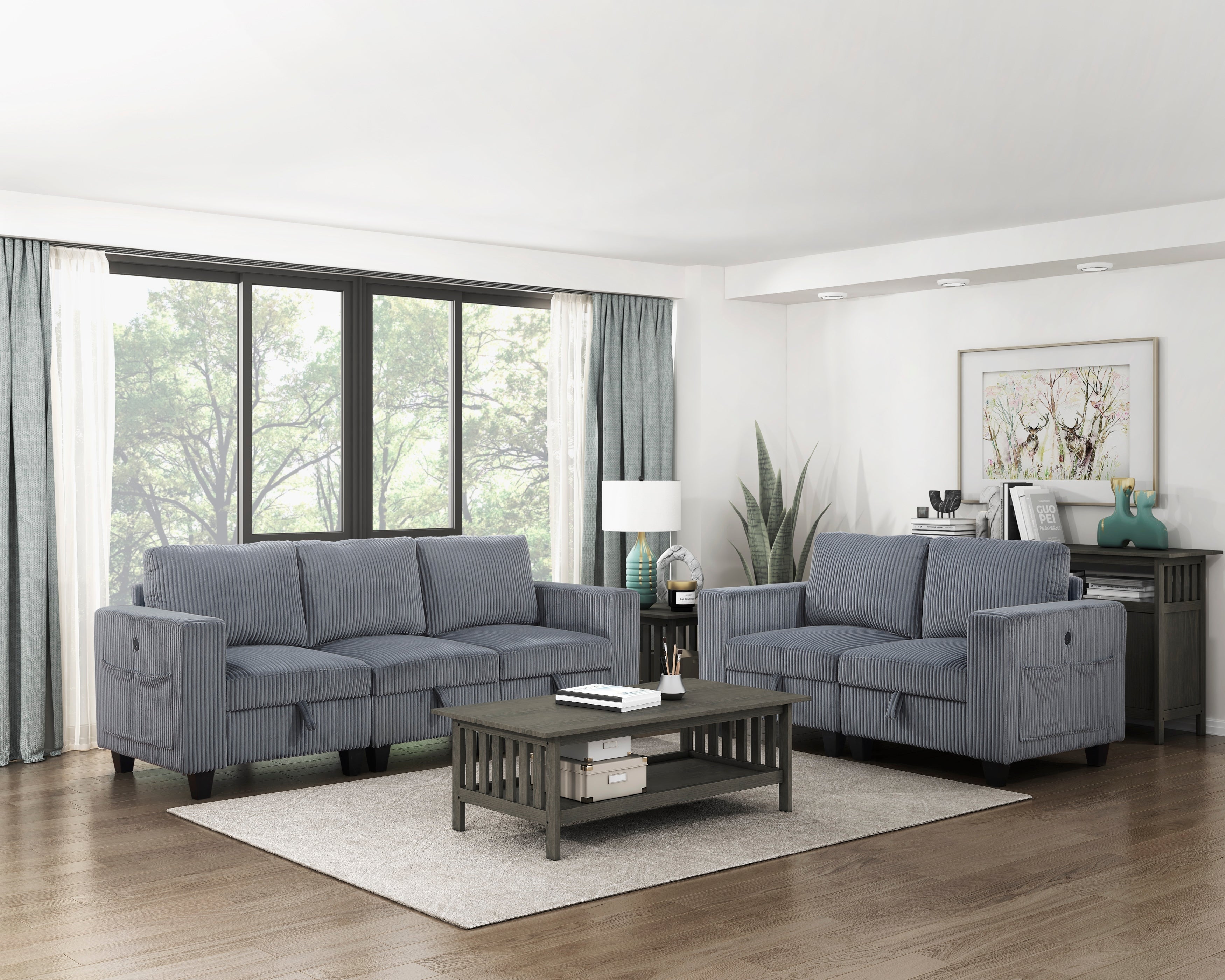 Walterboro Dark Gray Modular Living Room Set from Homelegance - Luna Furniture