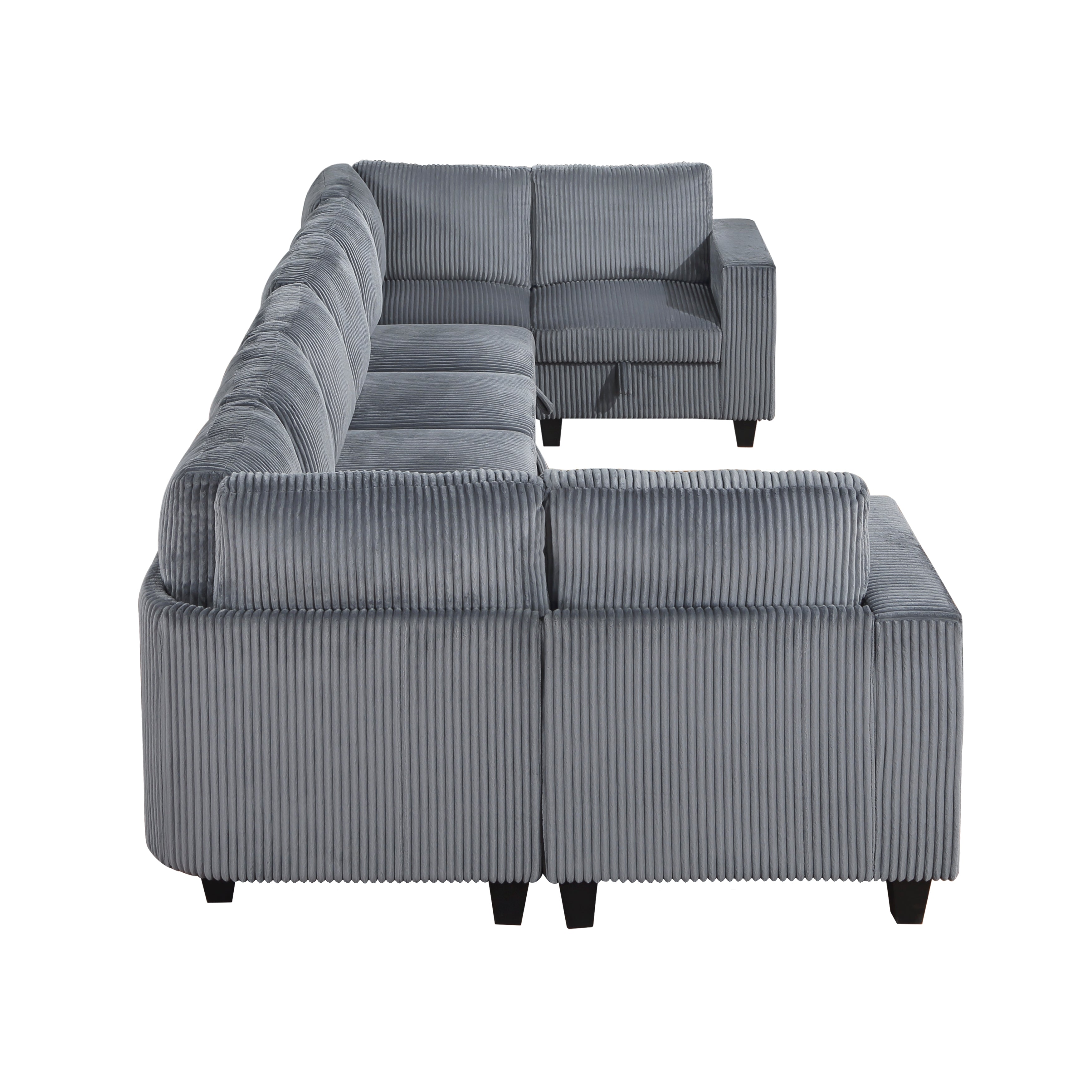 9650NDG*8SC (8)8-Piece Sectional with Storage, Storage Pouches and Charging Ports from Homelegance - Luna Furniture