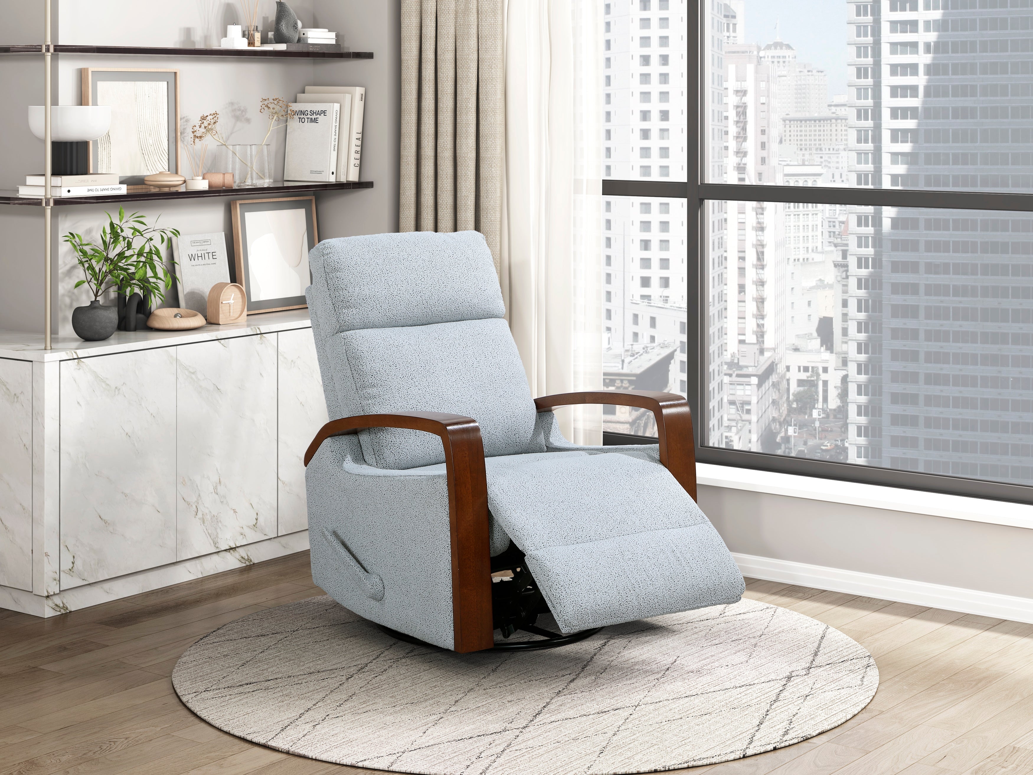 9659GRY-1 Swivel Glider Reclining Chair - 9659GRY-1
