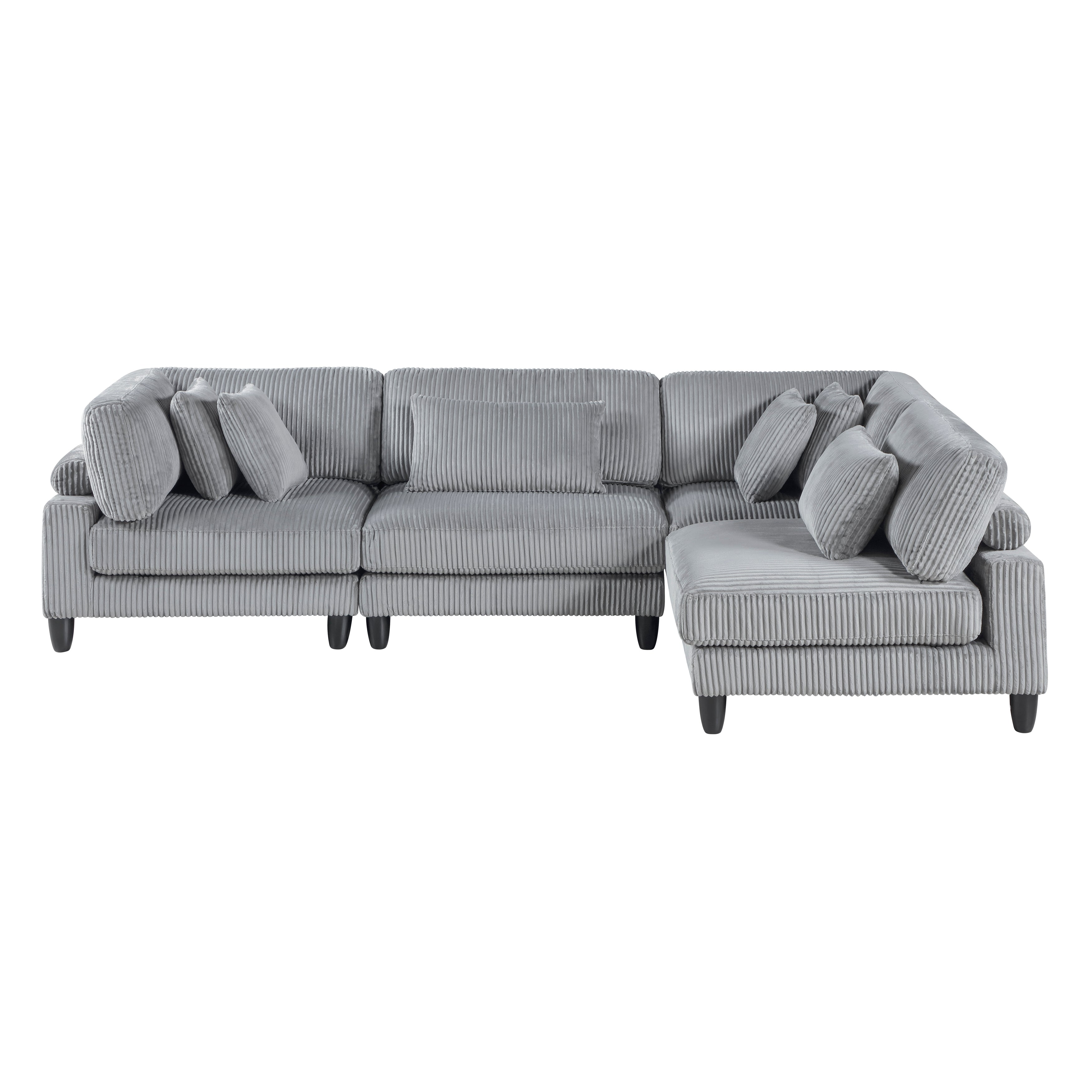 9688GY*42CR2AC (4)4-Piece Modular Sectional - 9688GY*42CR2AC