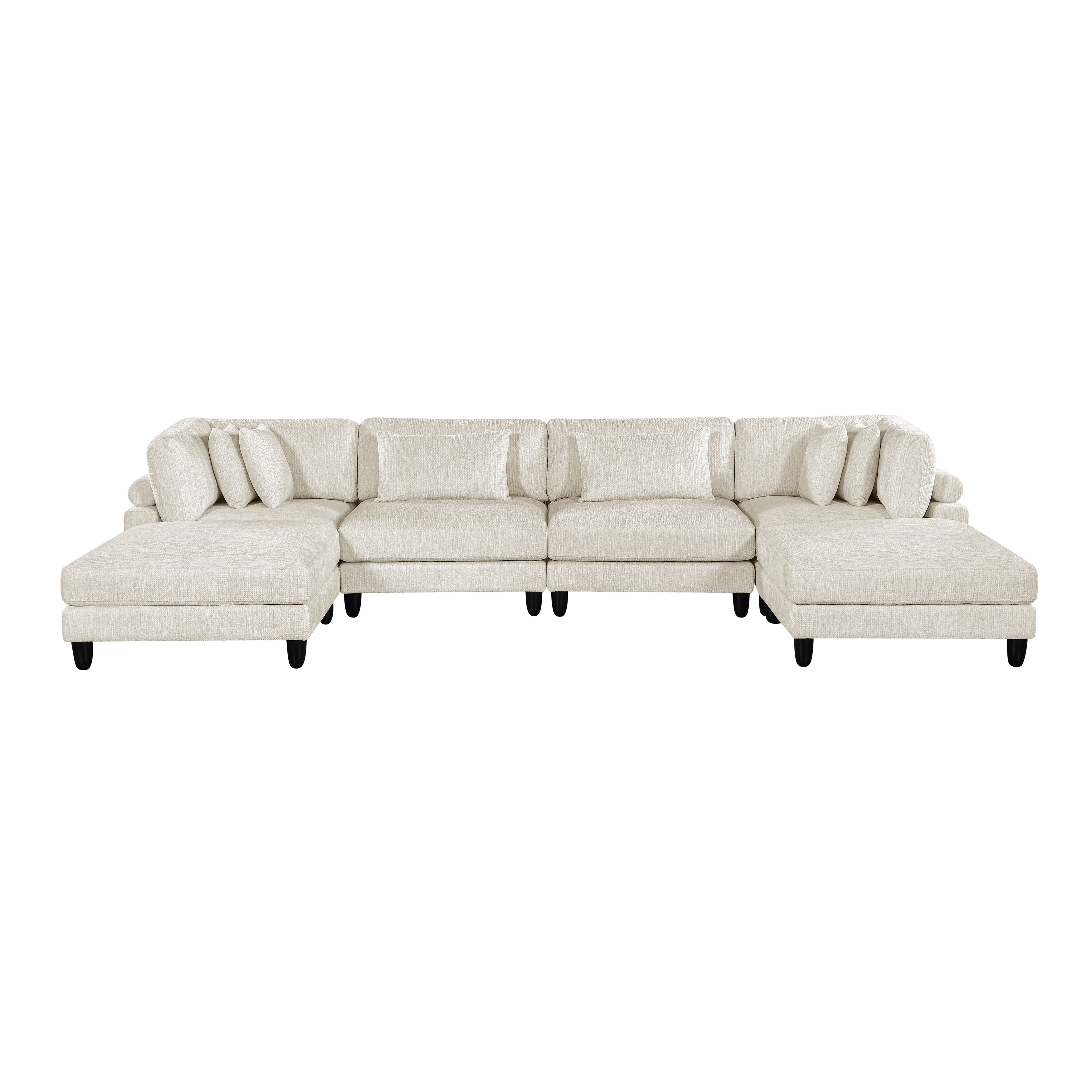 9688NBE*62CR2AC2OT (6)6-Piece Modular Sectional with Ottomans - 9688NBE*62CR2AC2OT